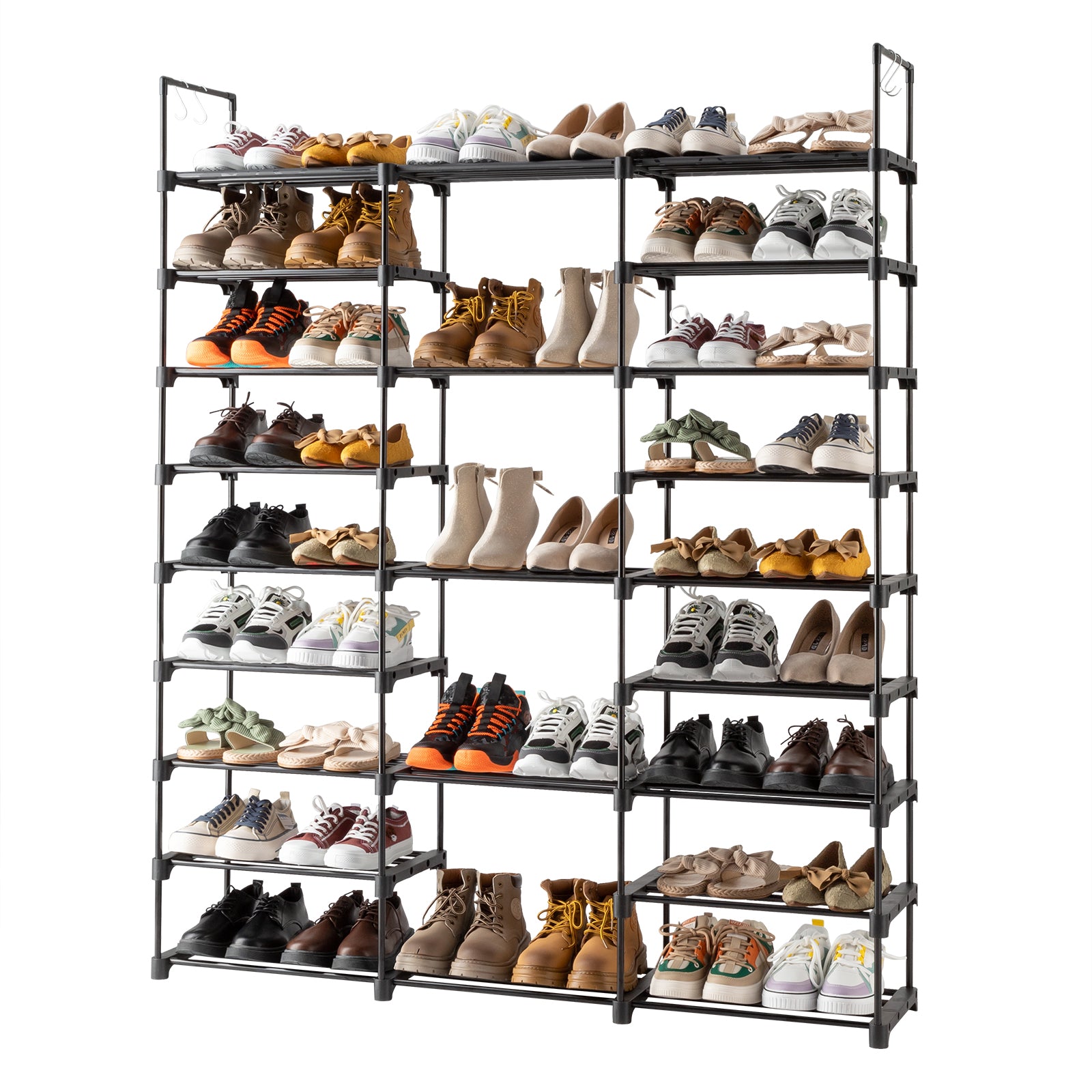 9-Tier Stackable Shoe Rack Organizer for 50-55 Pairs