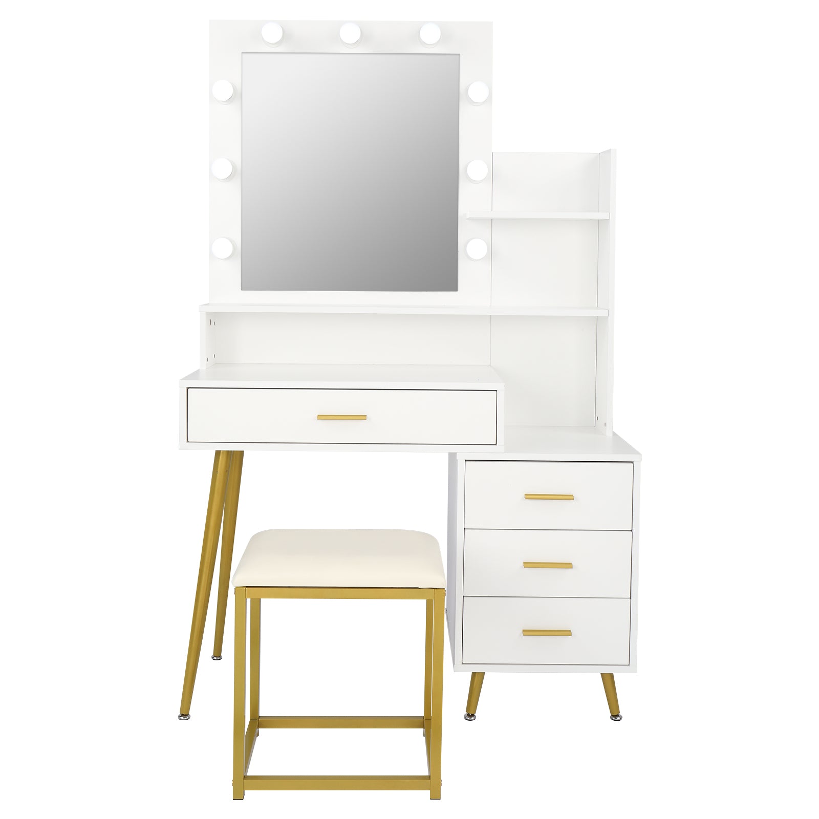 White Makeup Vanity Table Set