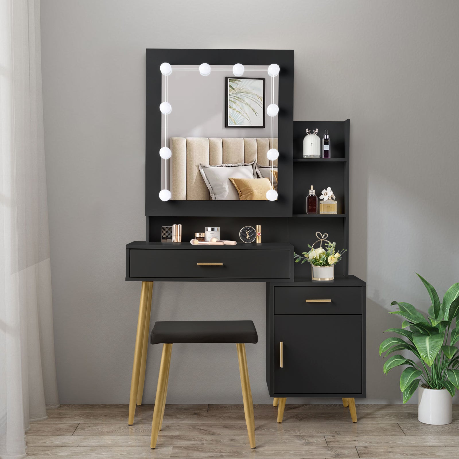 Black Bedside Table Dresser