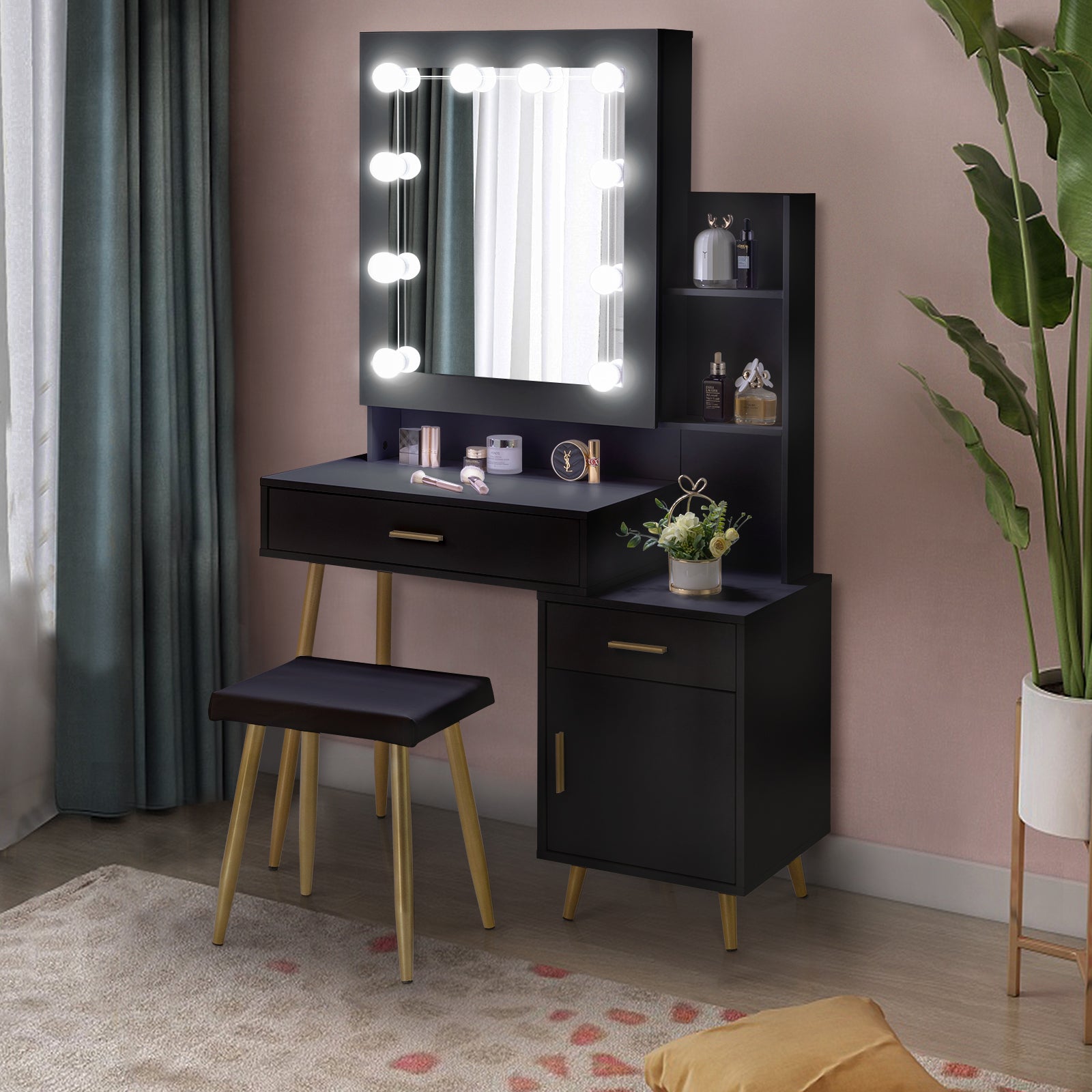 Black Bedside Table Dresser