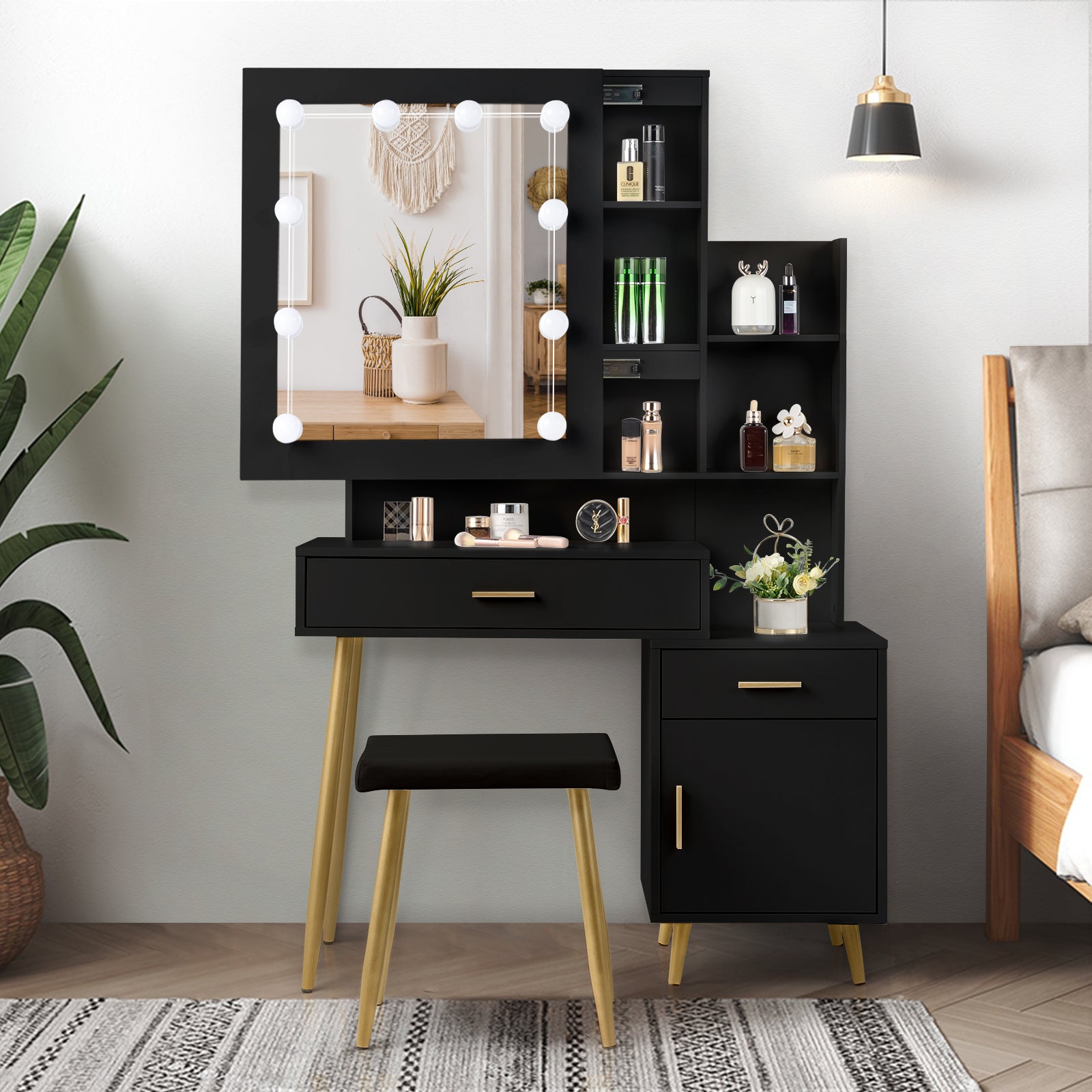 Black Bedside Table Dresser