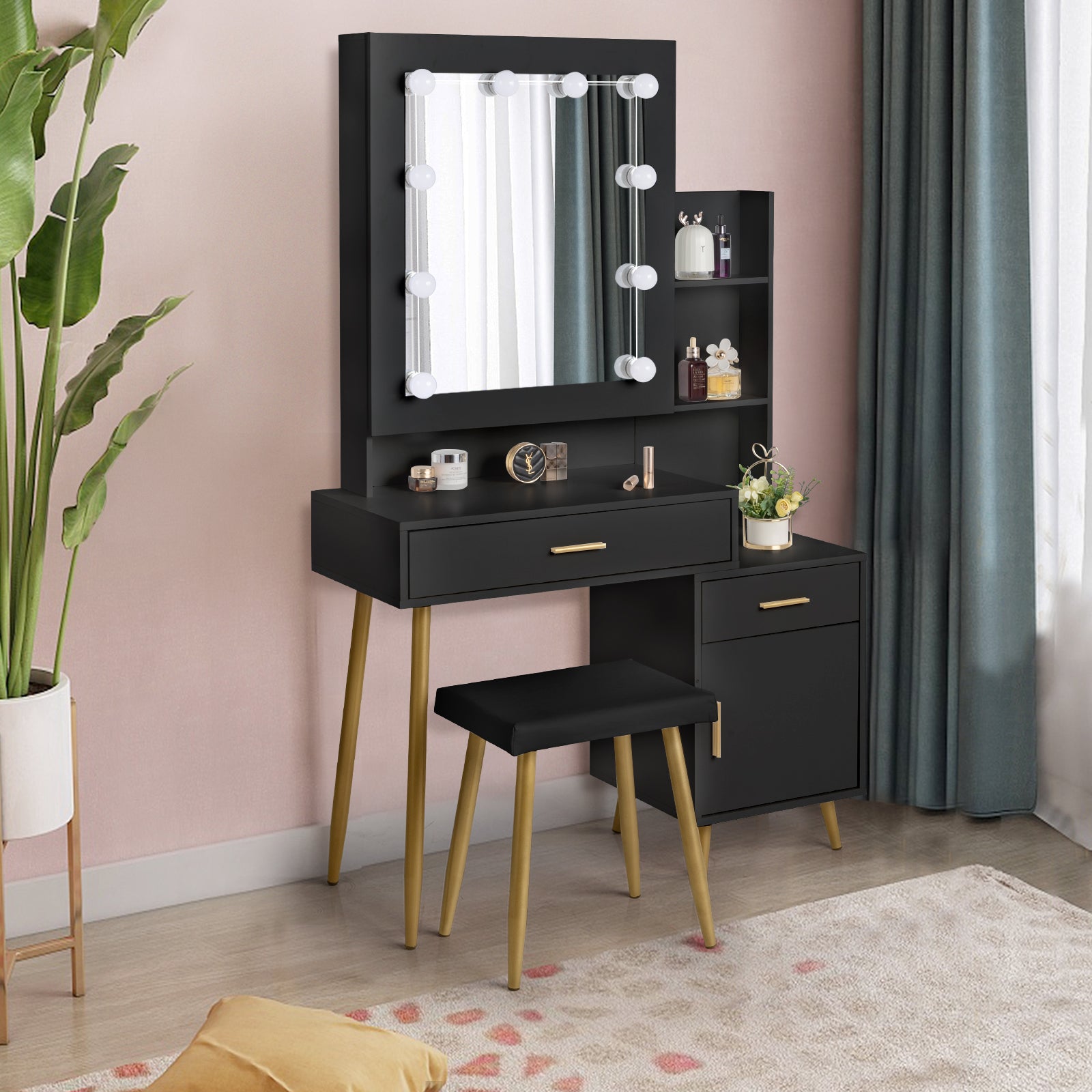 Black Bedside Table Dresser