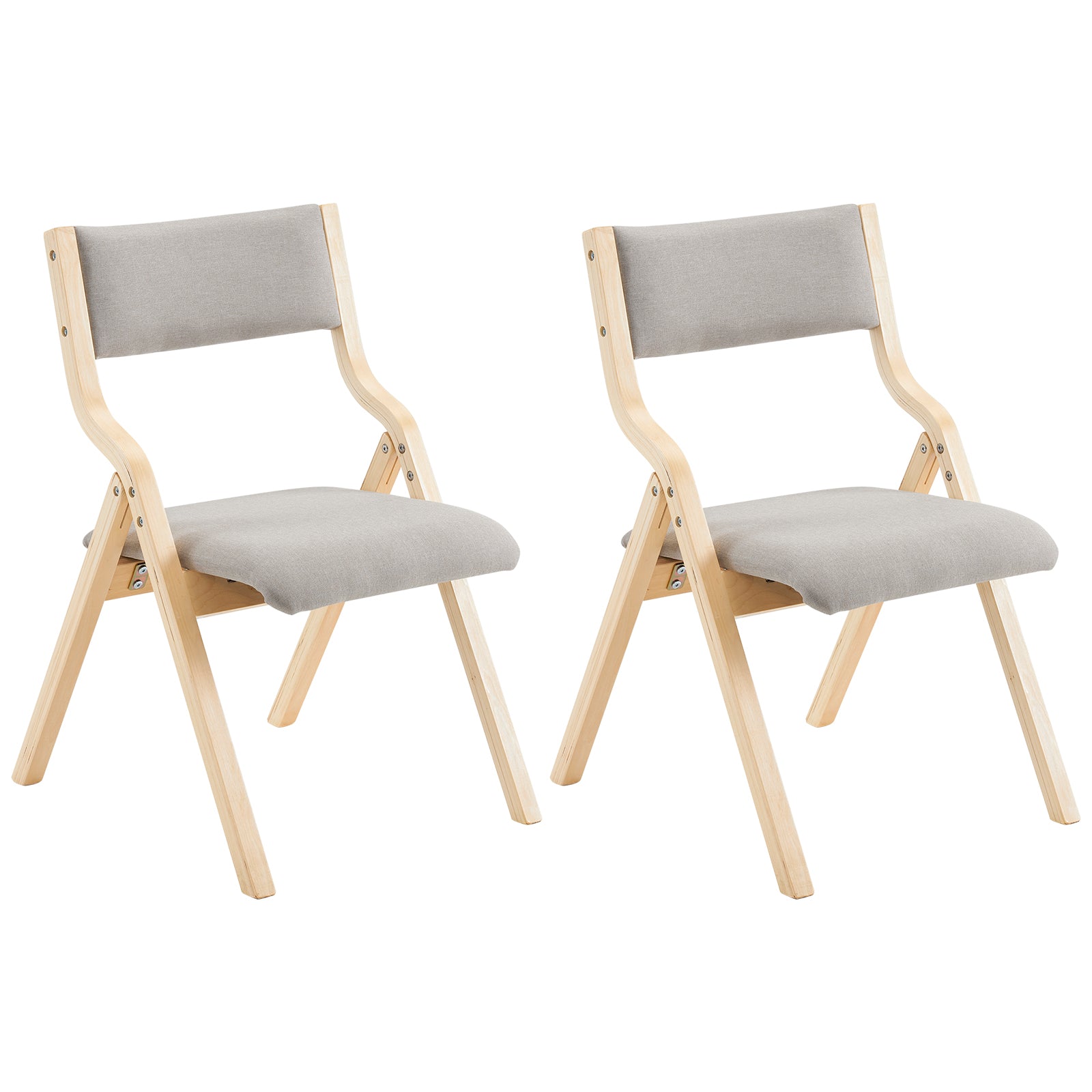 2 Pack Modern Folding Wooden Chairs