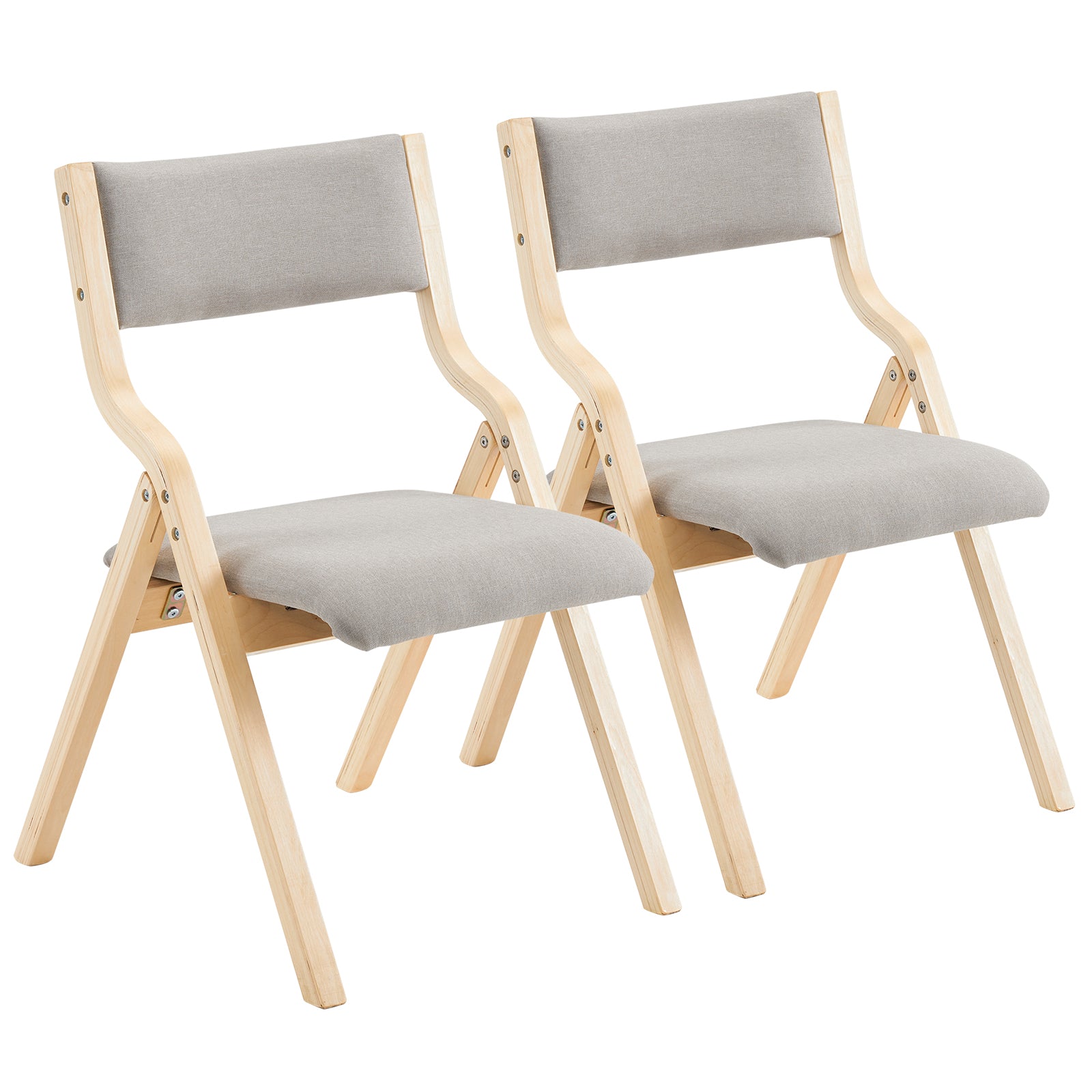 2 Pack Modern Folding Wooden Chairs