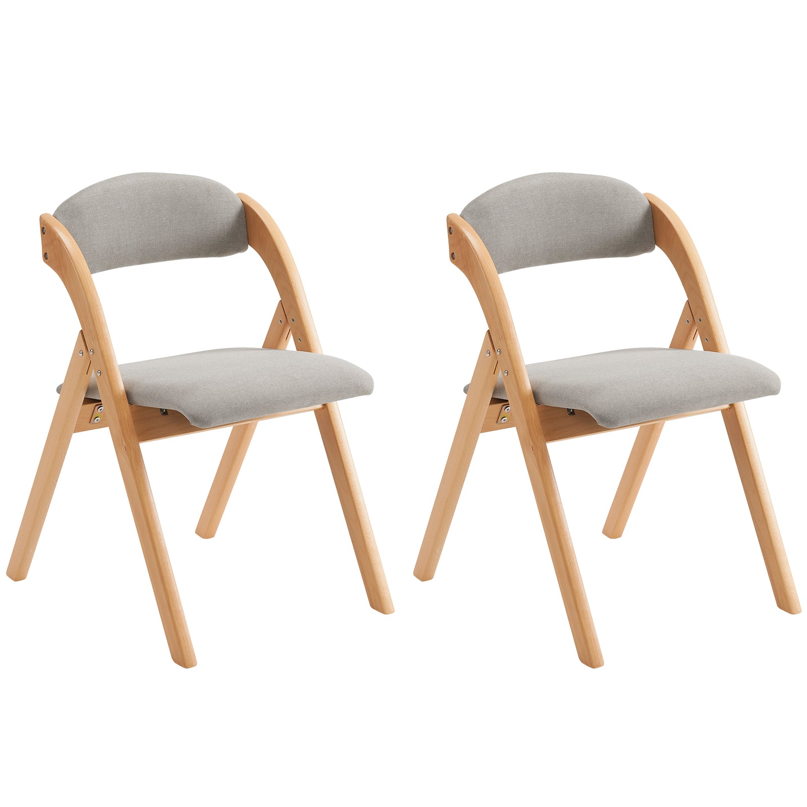 2 Pack Wooden Folding Chairs with Padded Seat and Back