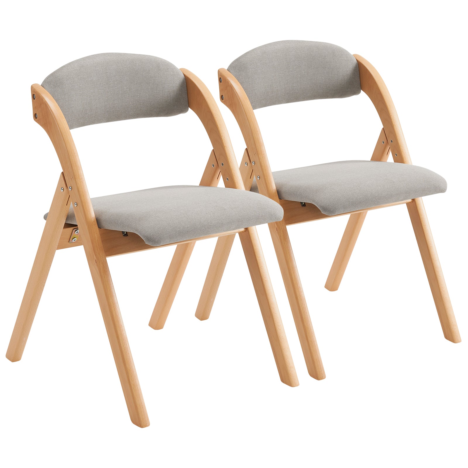 2 Pack Wooden Folding Chairs with Padded Seat and Back