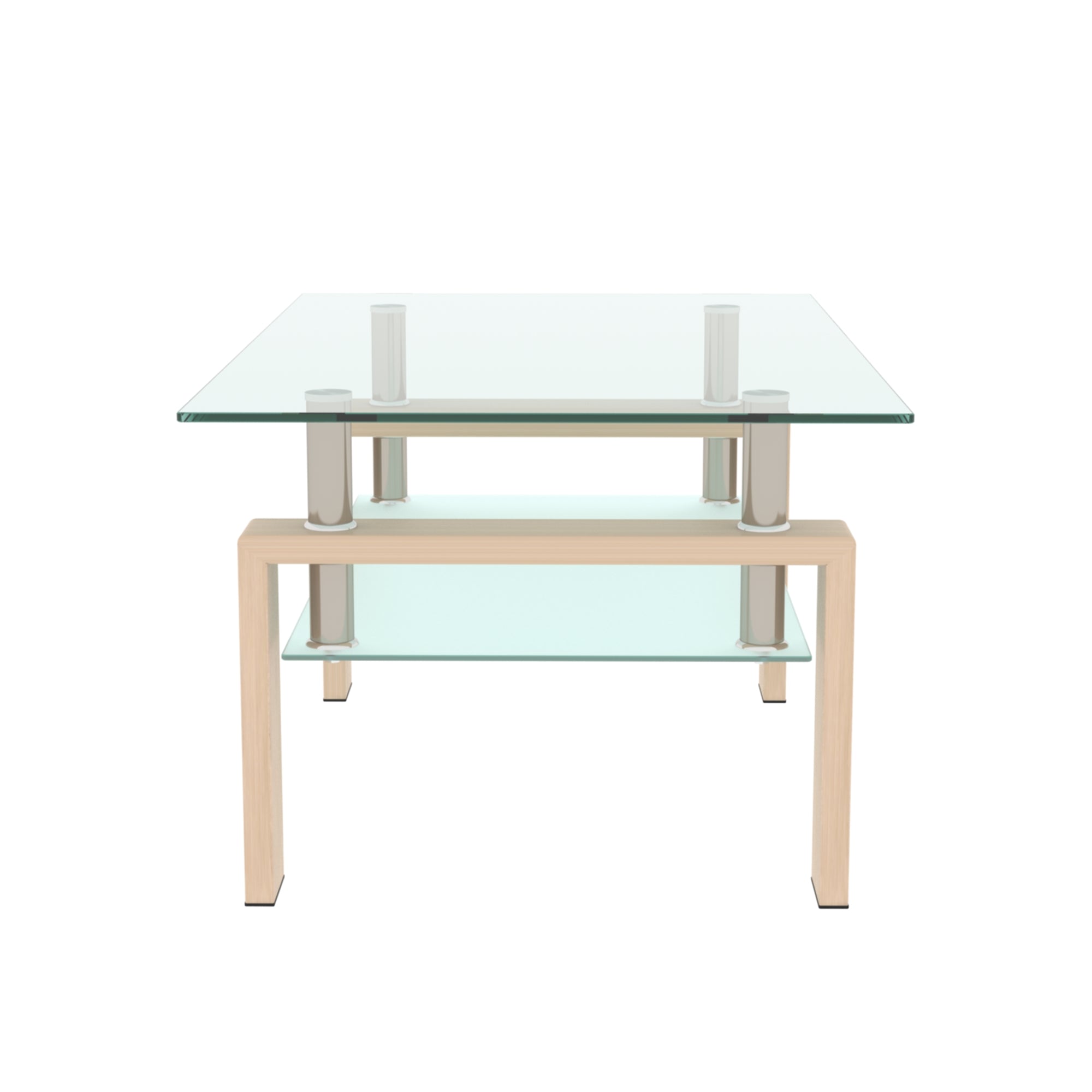 Rectangle  Glass Coffee Table, Clear Coffee Table Modern Side Center Tables for Living Room Living Room Furniture