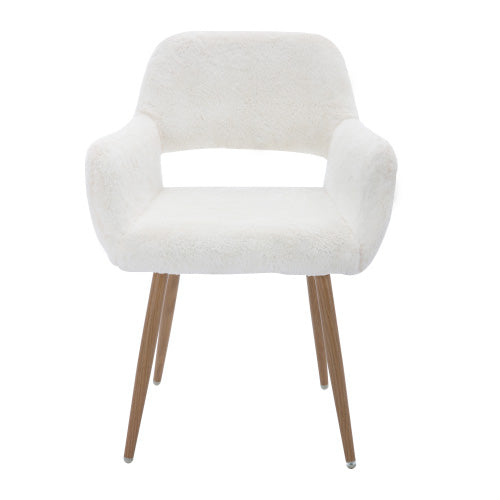 Mid-Century Faux Fur Dining Chairs