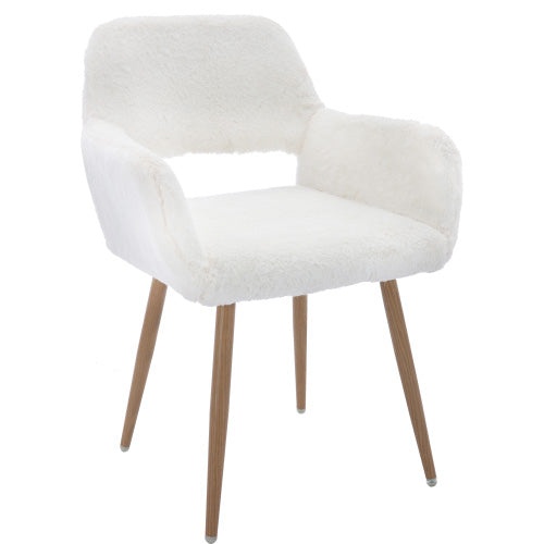 Mid-Century Faux Fur Dining Chairs
