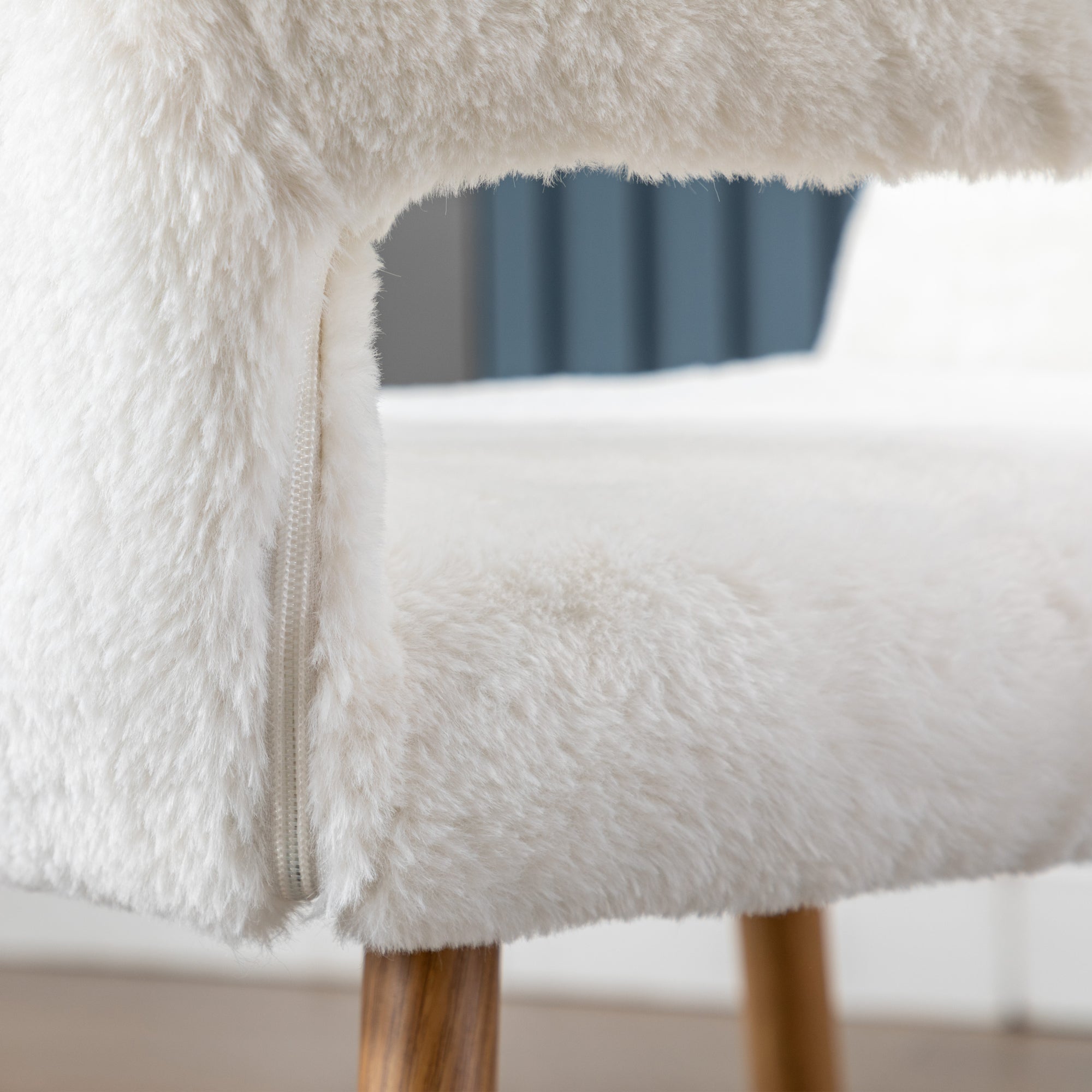 Mid-Century Faux Fur Dining Chairs