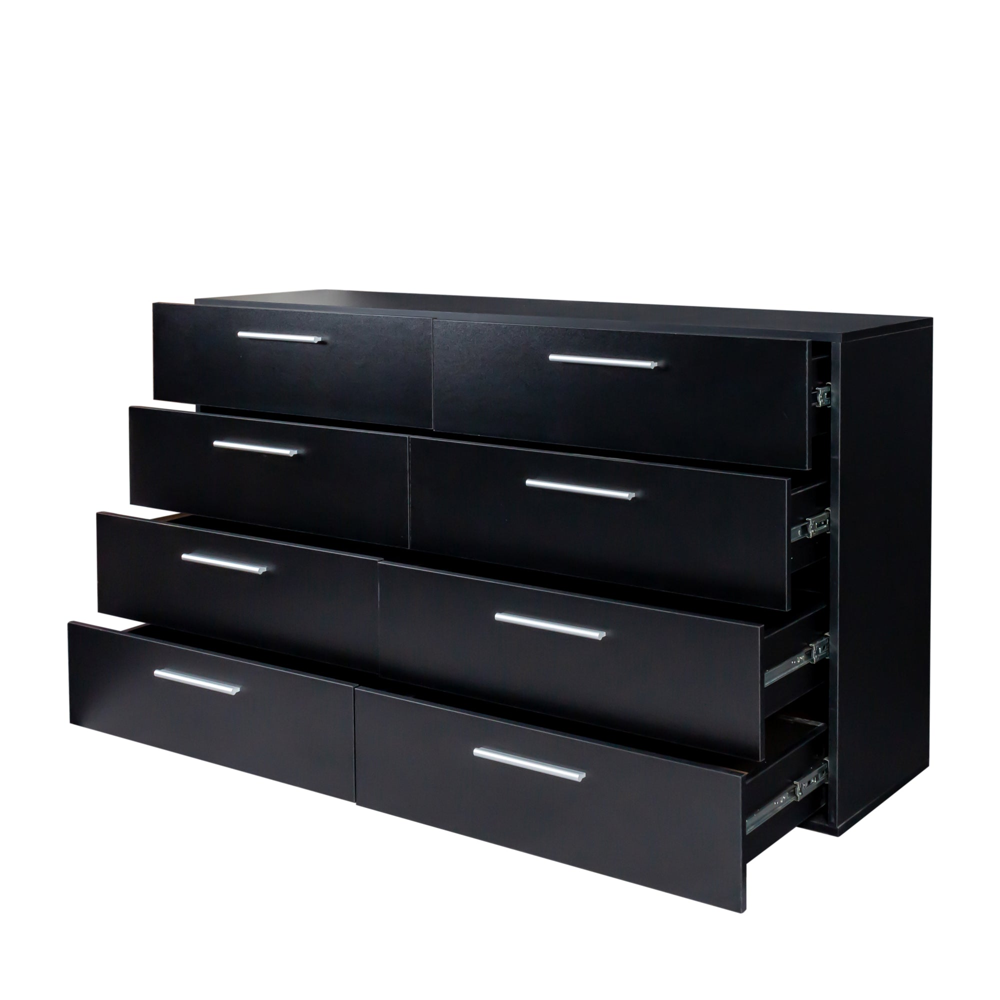 8-Drawer Black Double Dresser