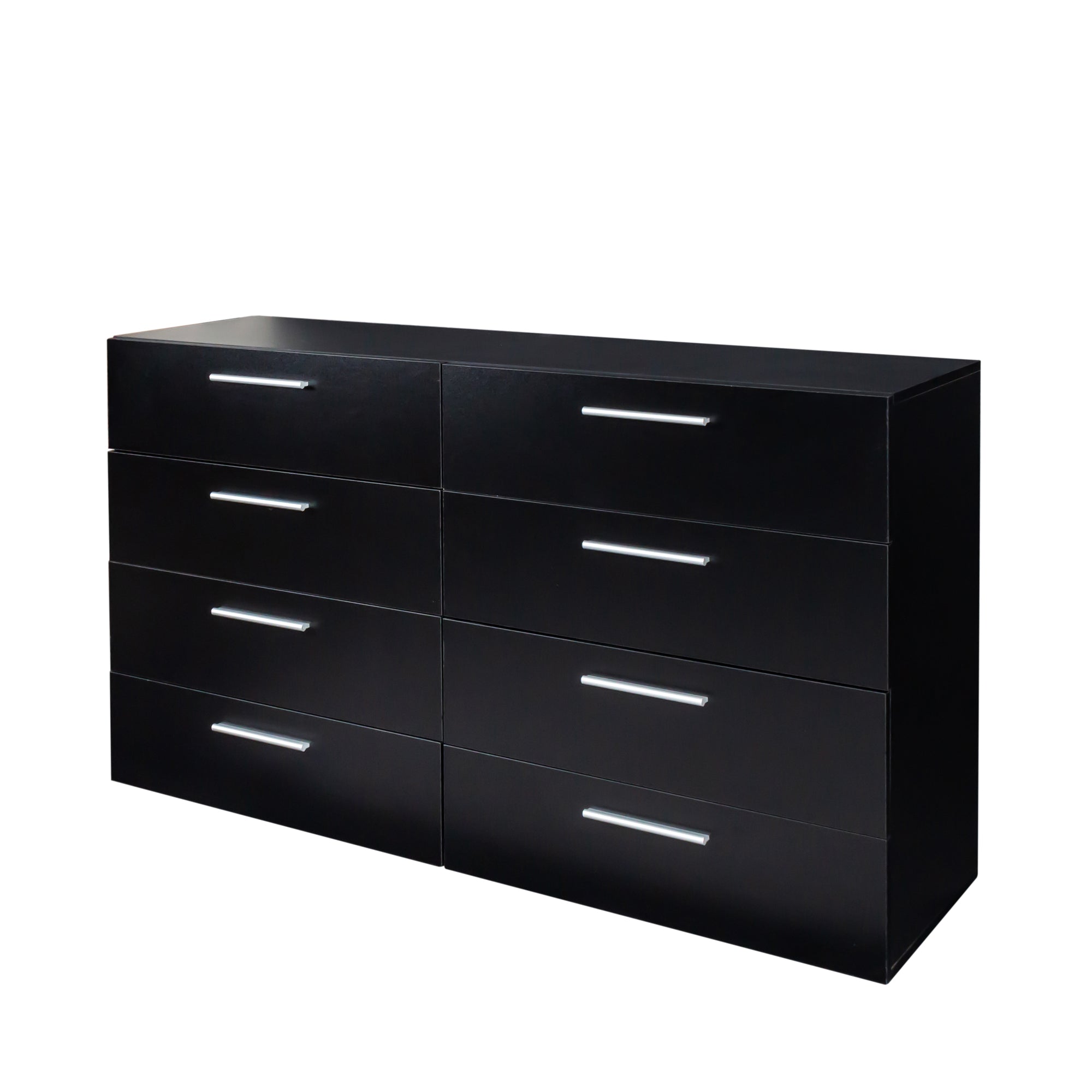 8-Drawer Black Double Dresser
