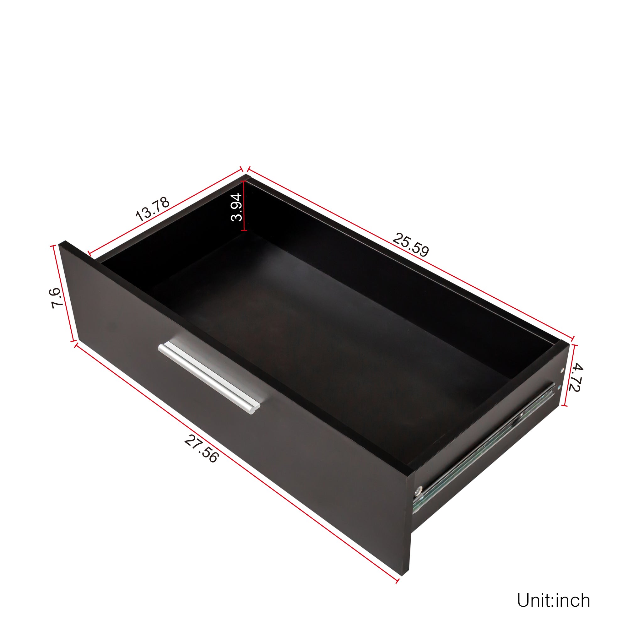 8-Drawer Black Double Dresser