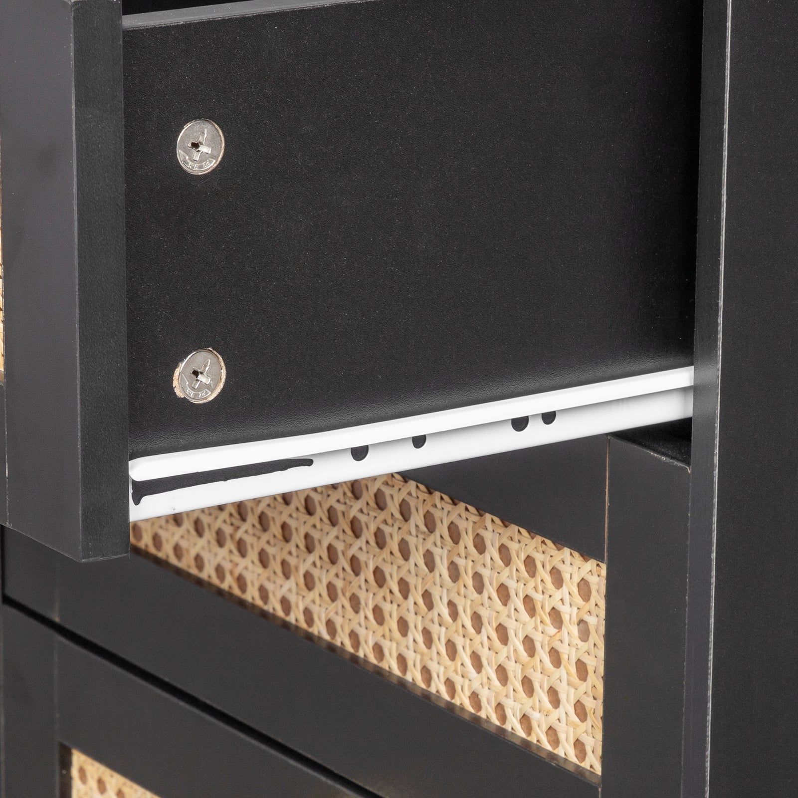 Black Rattan Bedside Tables