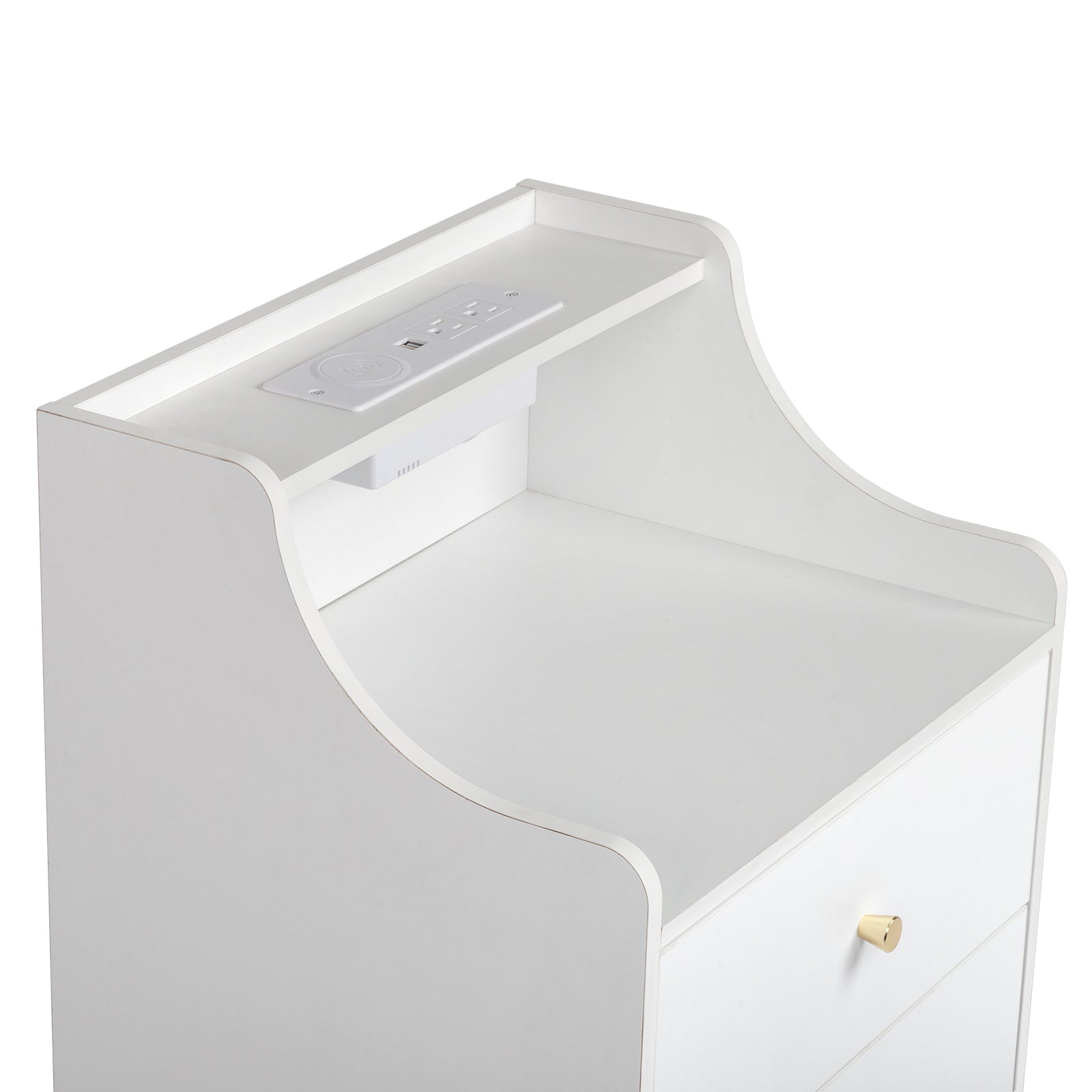 White Bedside Tables with 2 Drawers