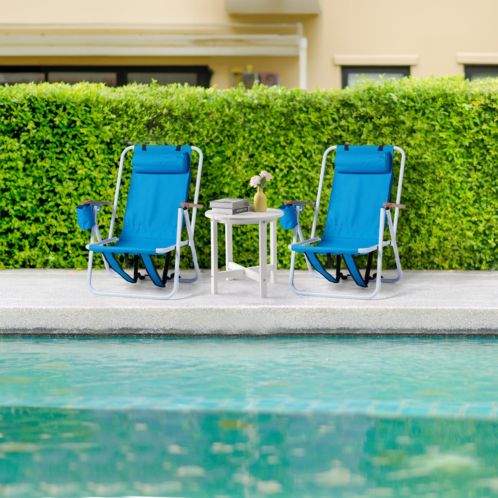 Set of 2 Portable Folding Beach Chairs