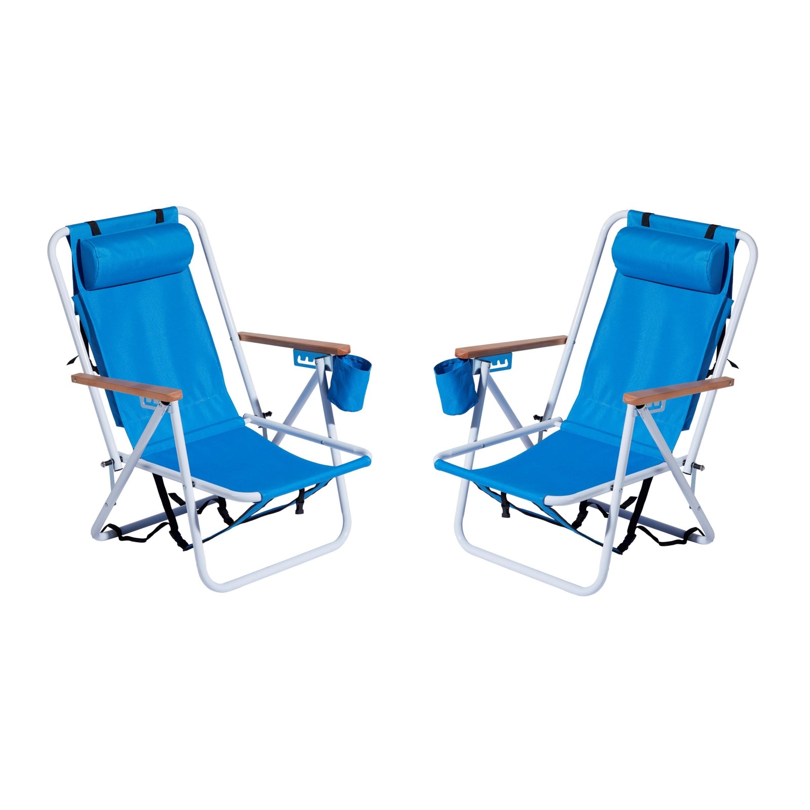 Set of 2 Portable Folding Beach Chairs