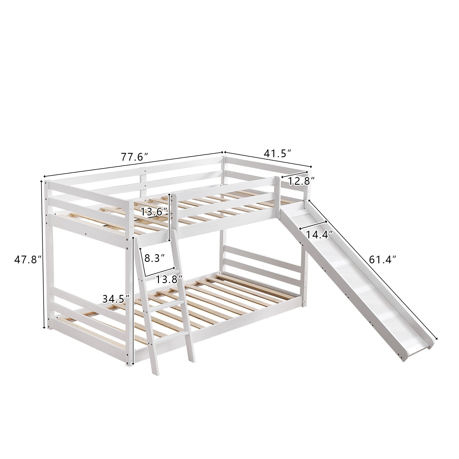 White Twin Pine Wooden Bed Frame