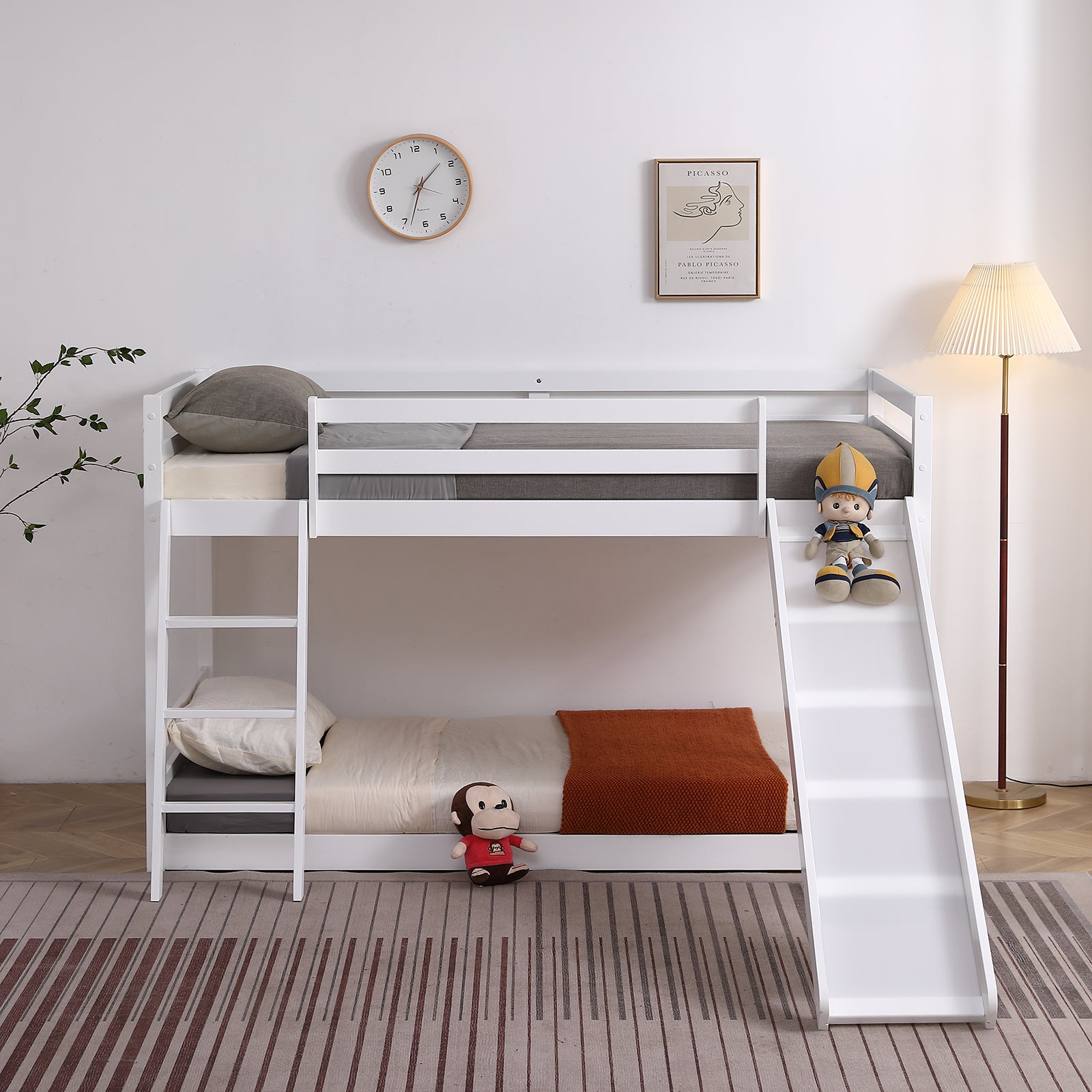 White Twin Pine Wooden Bed Frame