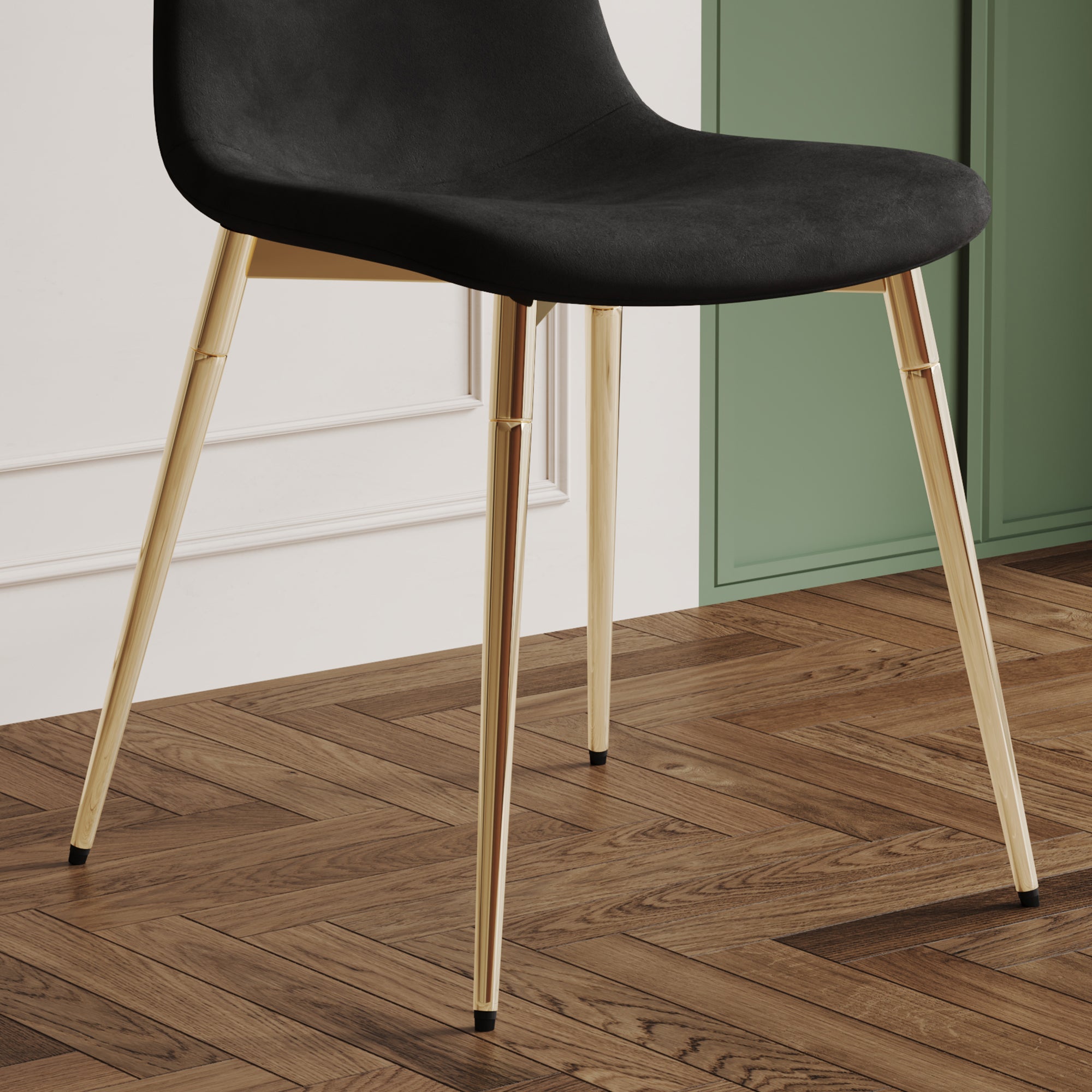 Set of 4 Fabric Armless Dining Chairs