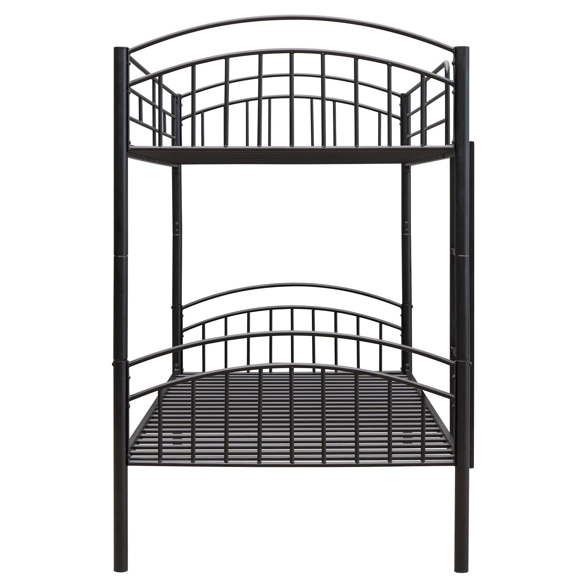 Twin Over Twin Metal Bunk Bed,Divided into Two Beds(Black)