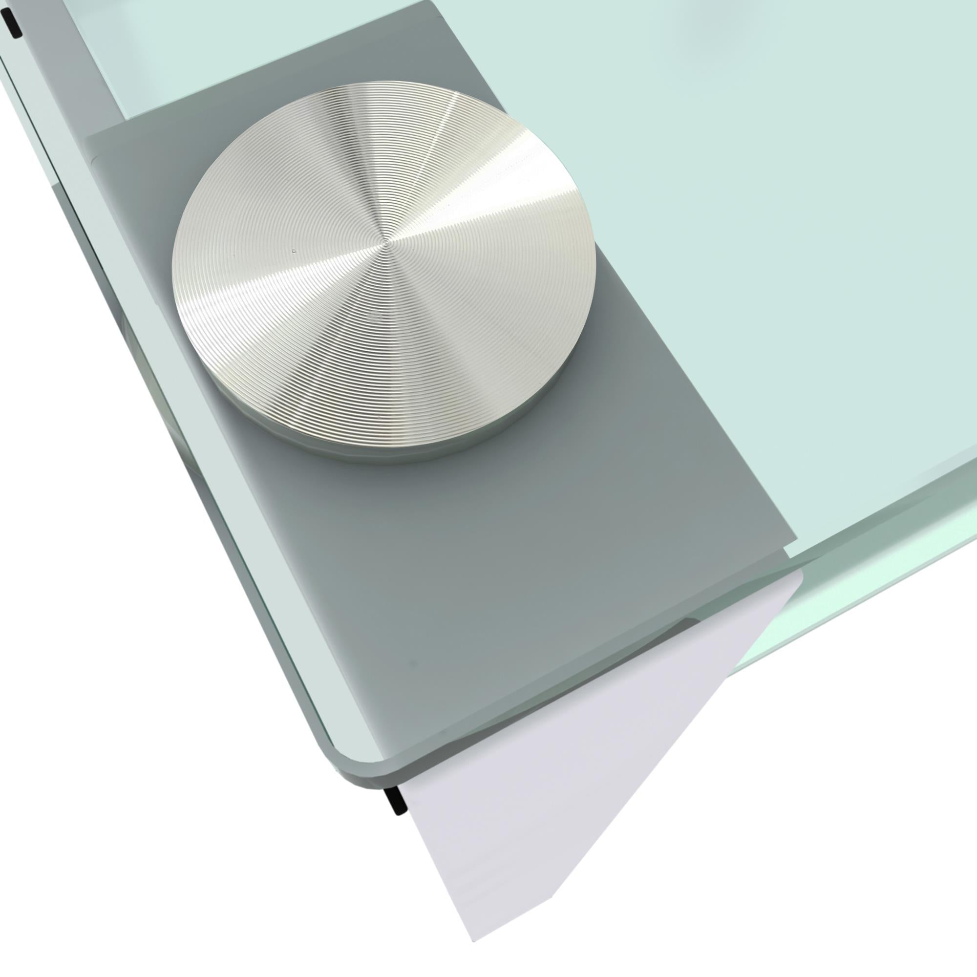 Set of 2, Glass two layer tea table, small round table, bedroom corner table, living room side table,White