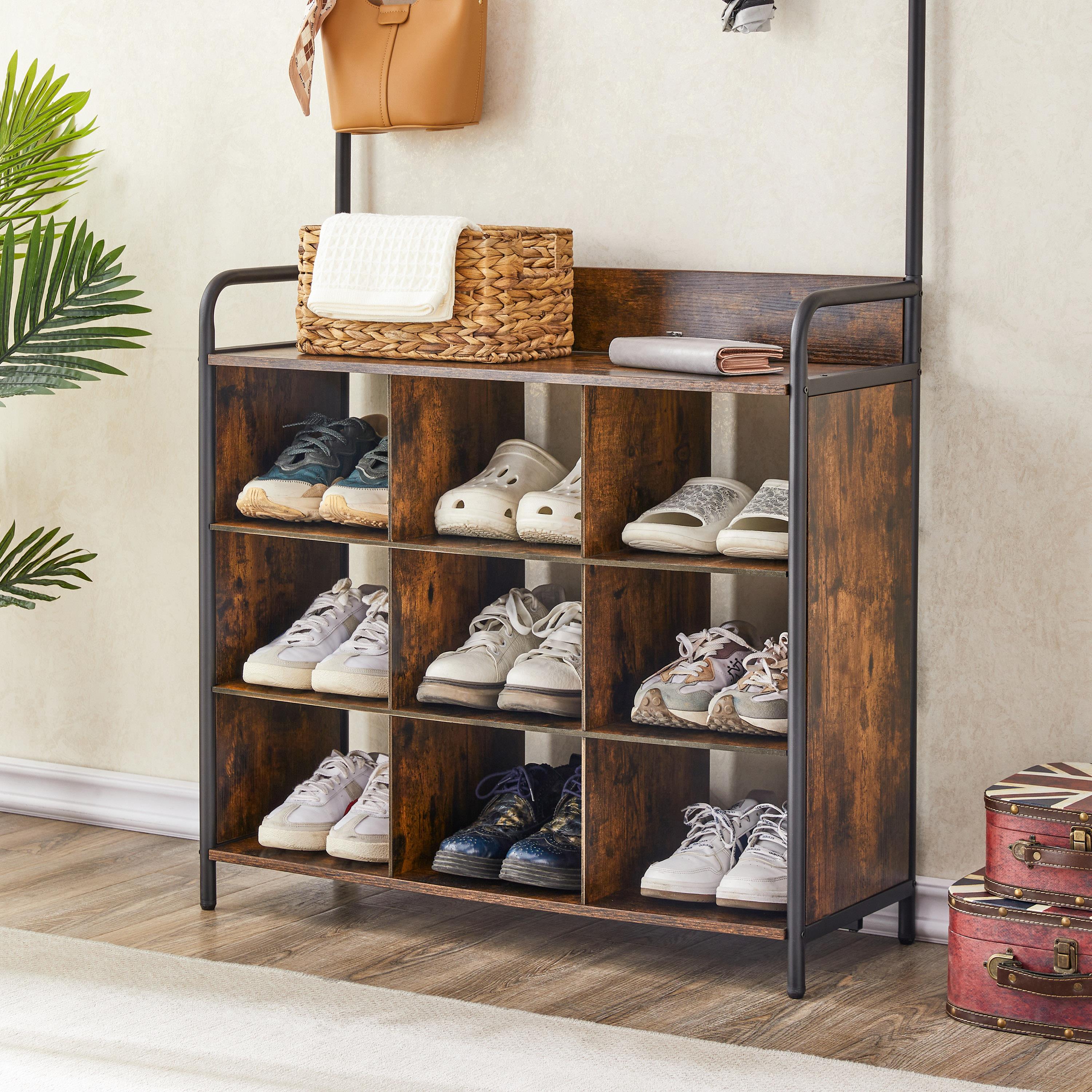 3-in-1 Entryway Coat & Shoe Rack