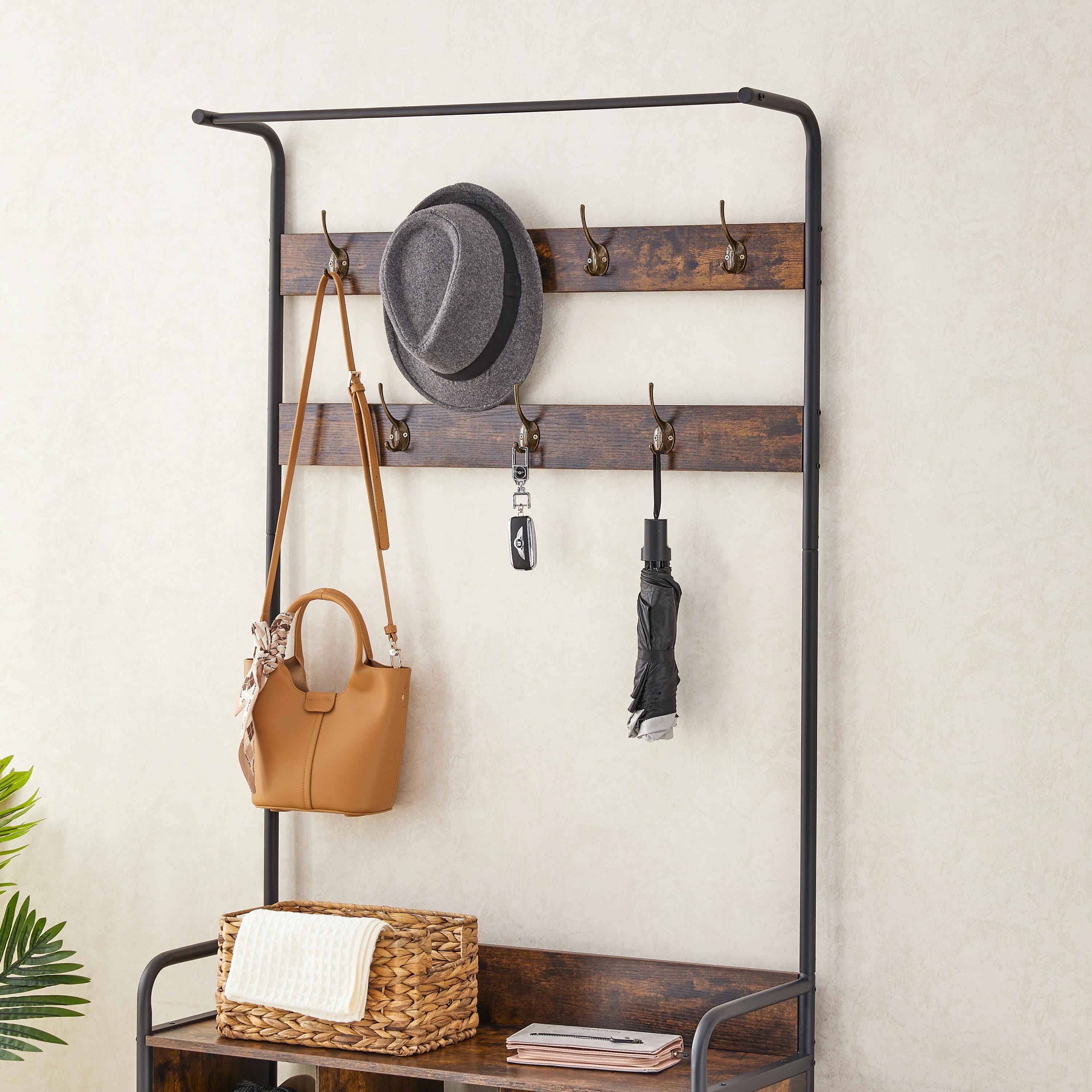 3-in-1 Entryway Coat & Shoe Rack