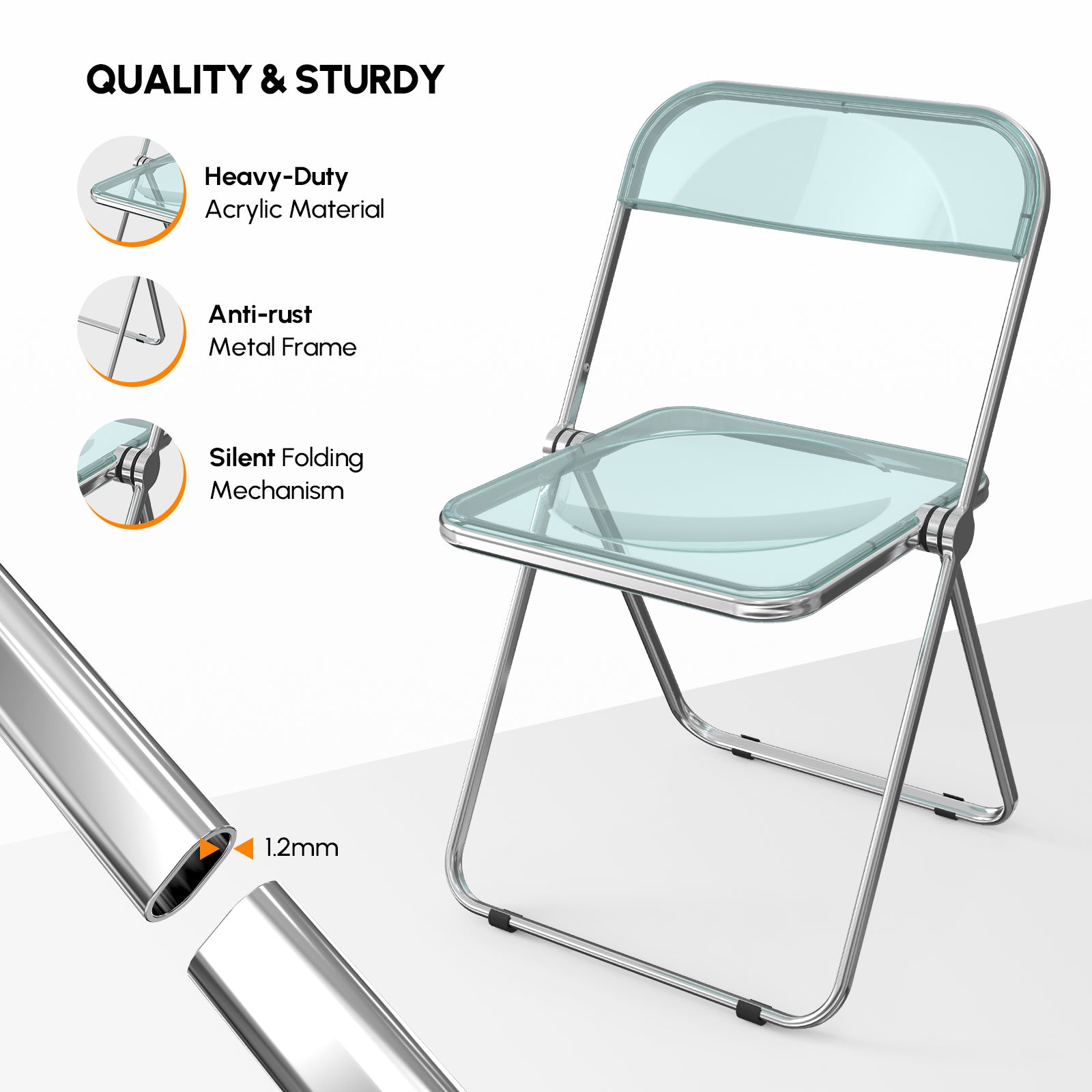 2pcs Foldable Patio Plastic Folding Chairs