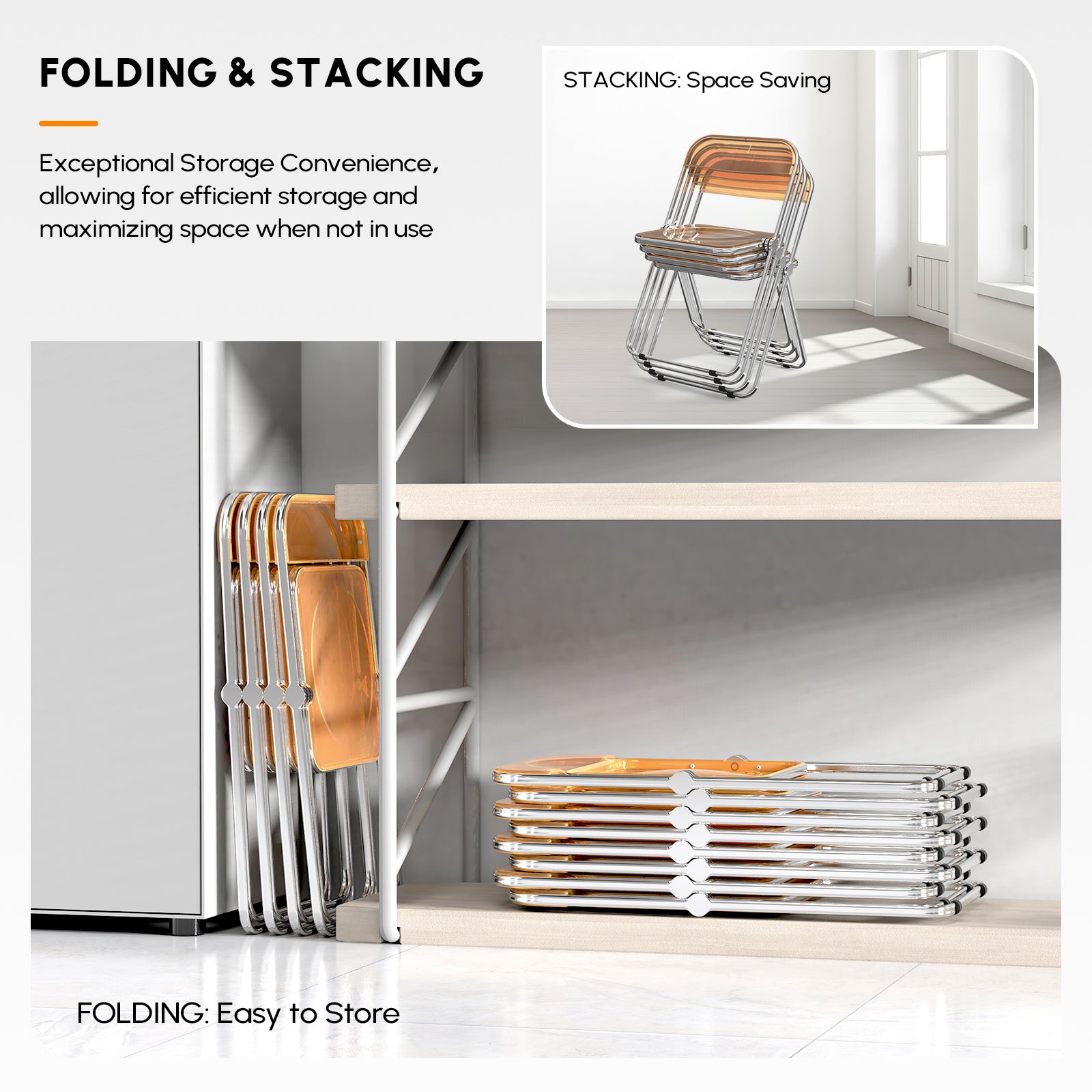 2pcs Foldable Patio Plastic Folding Chairs