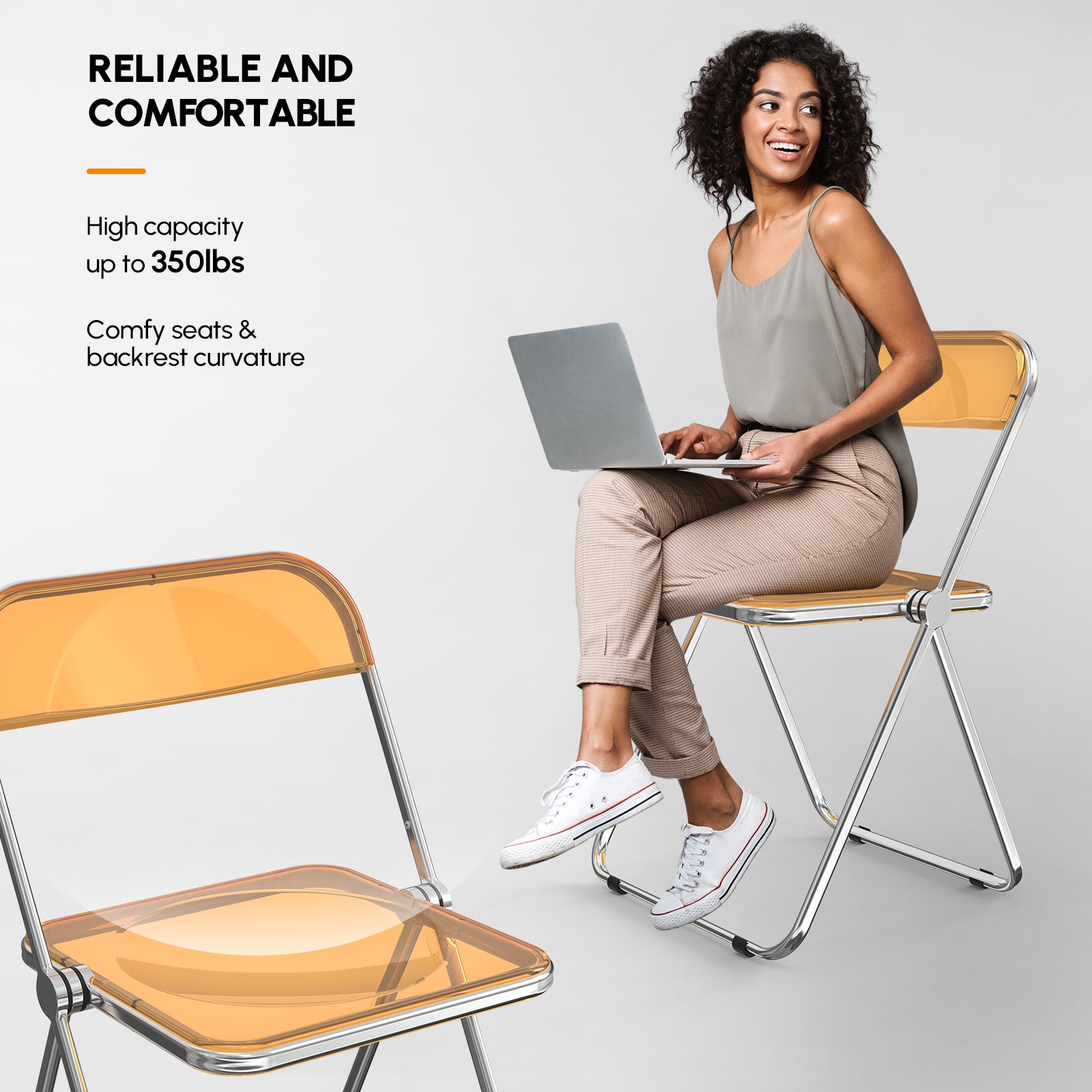 2pcs Foldable Patio Plastic Folding Chairs