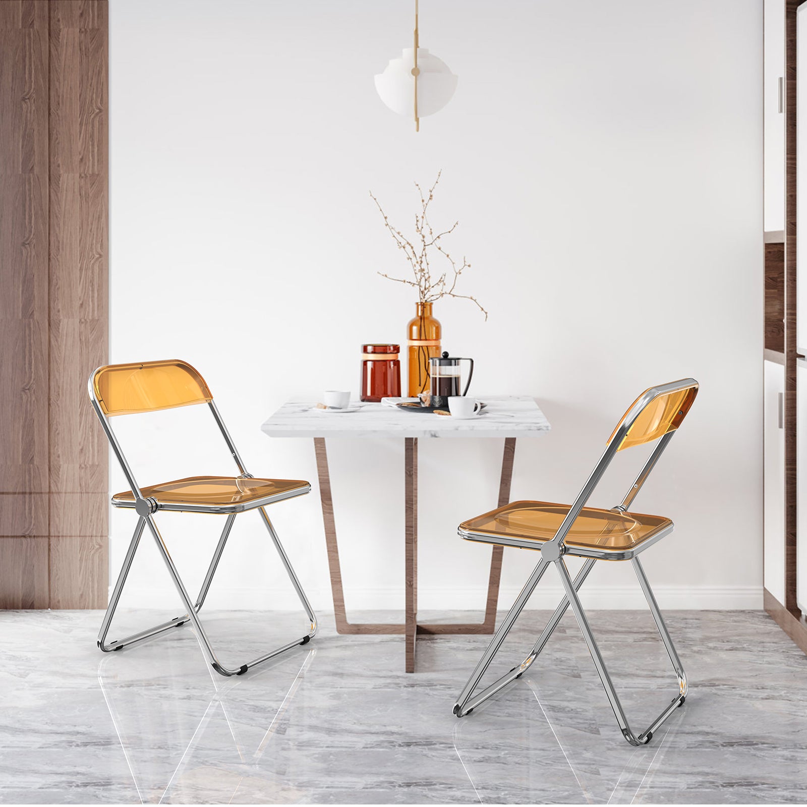 2pcs Foldable Patio Plastic Folding Chairs