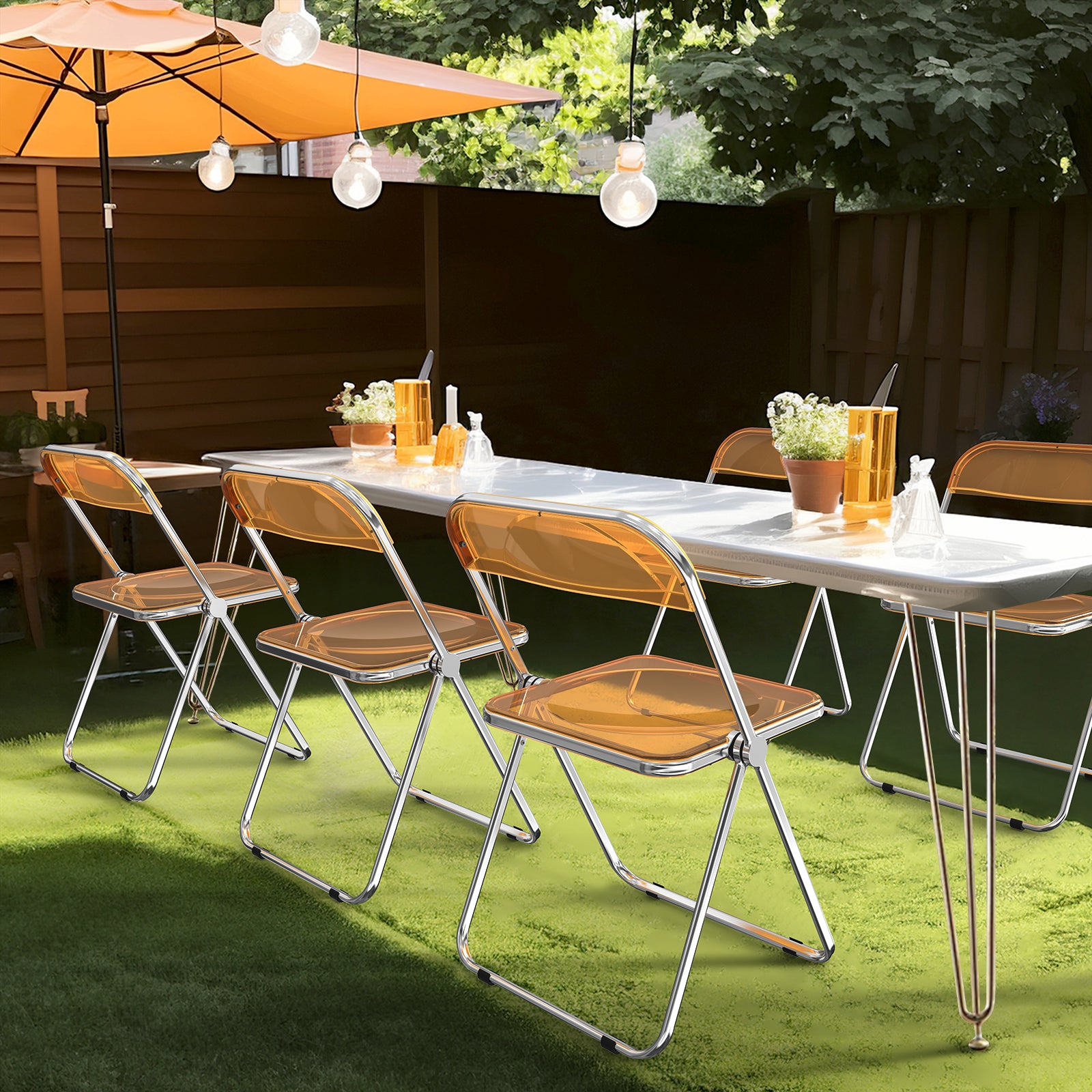 2pcs Foldable Patio Plastic Folding Chairs