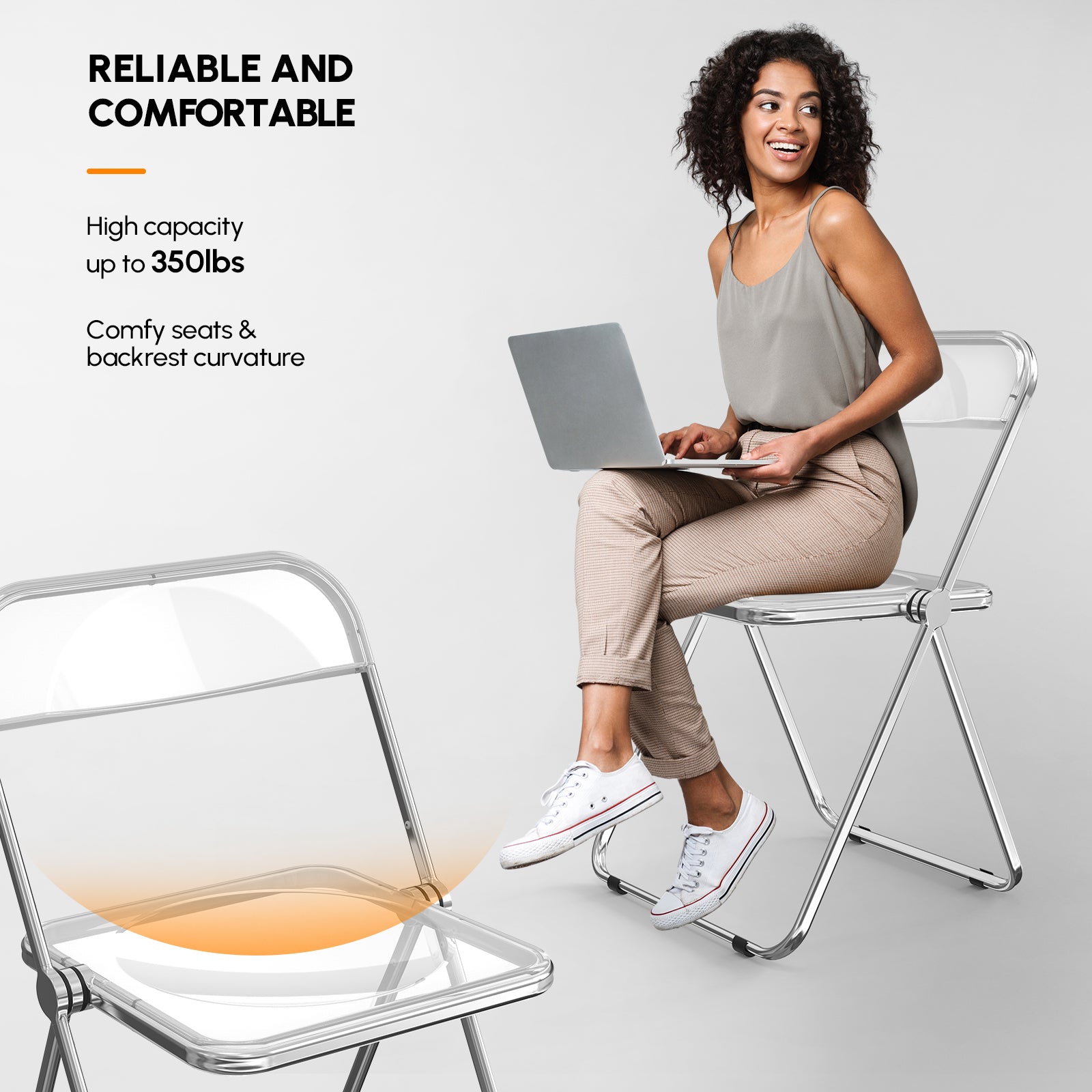 2pcs Foldable Patio Plastic Folding Chairs