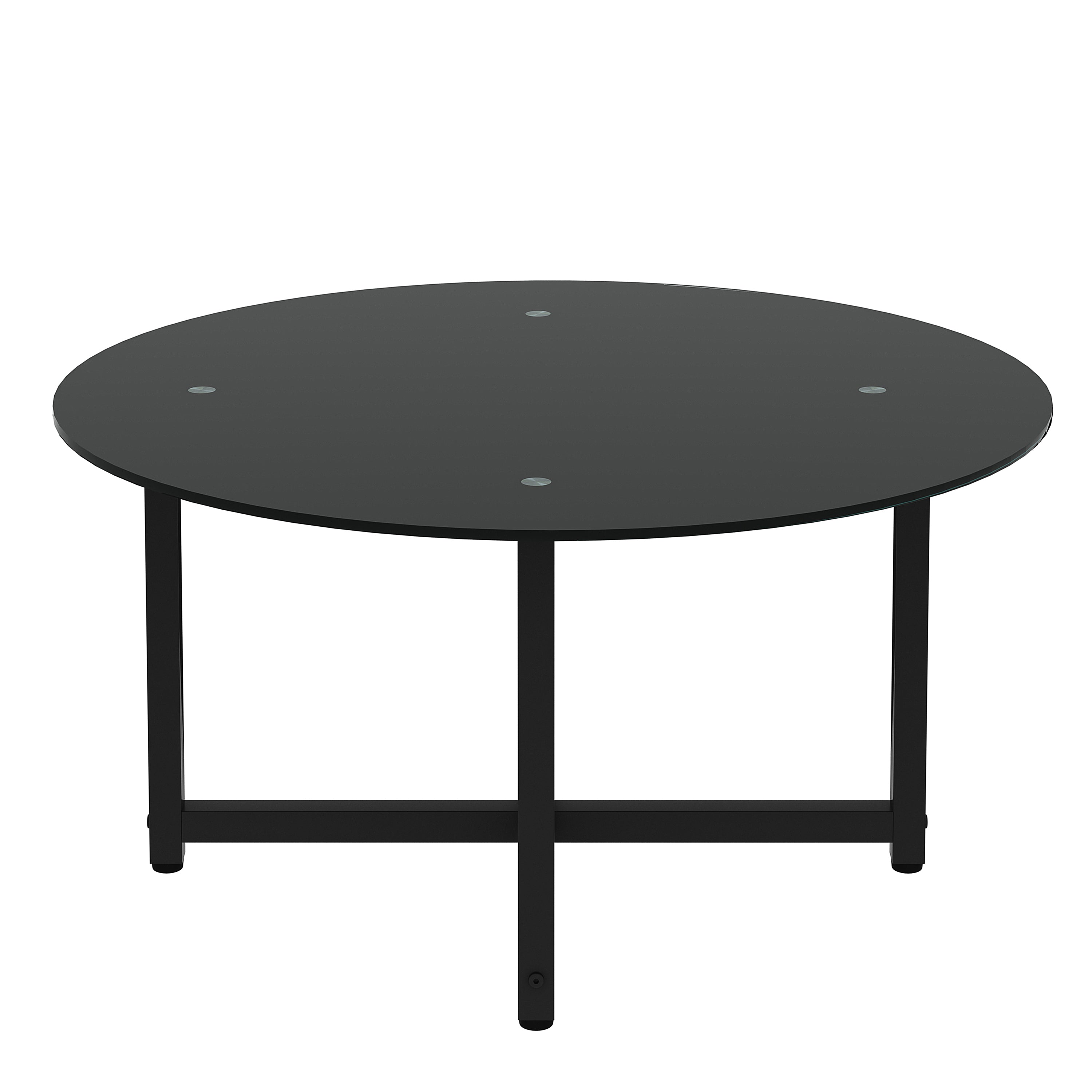 35.5'' Round Whole Black Coffee Table