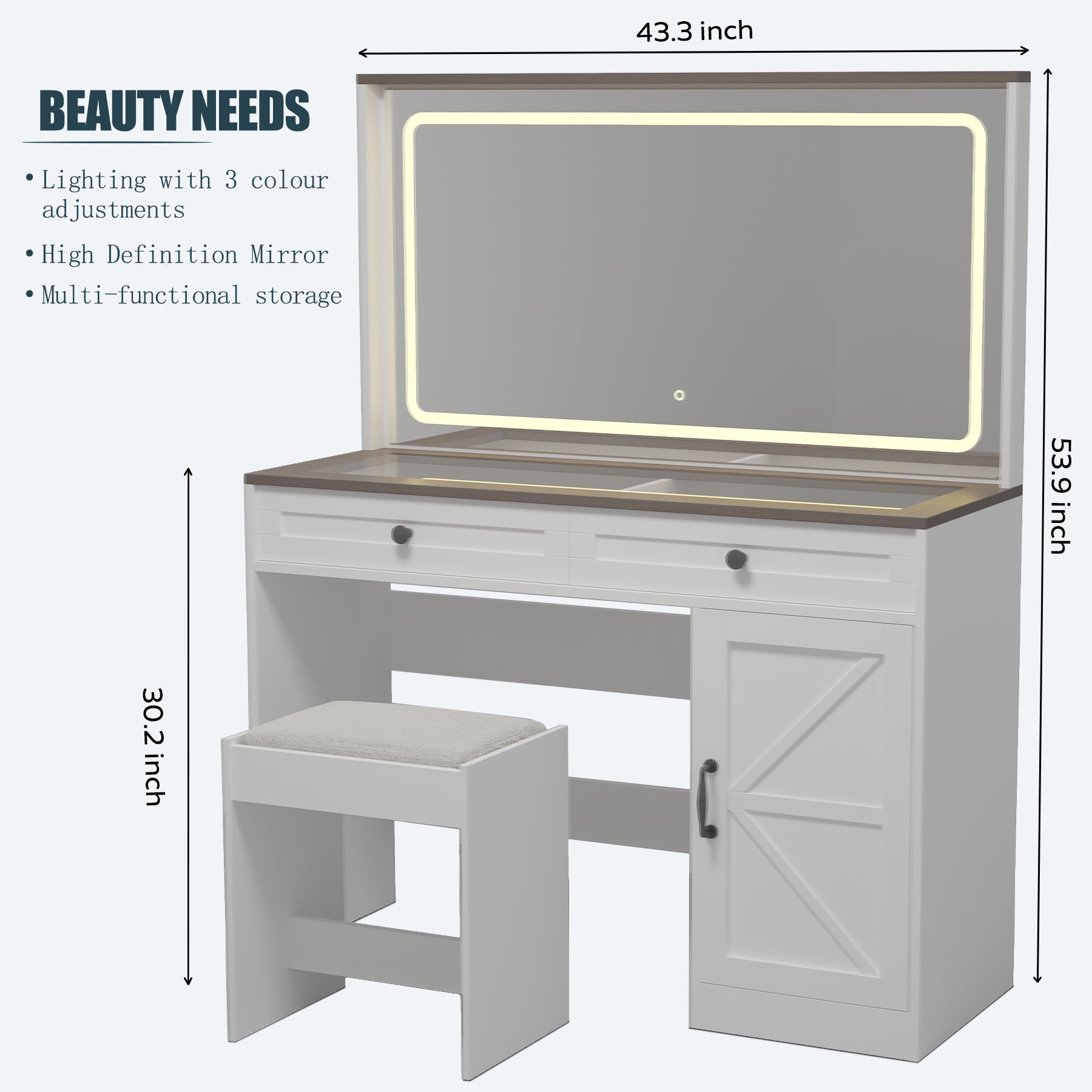 43.3"Makeup Vanity Table