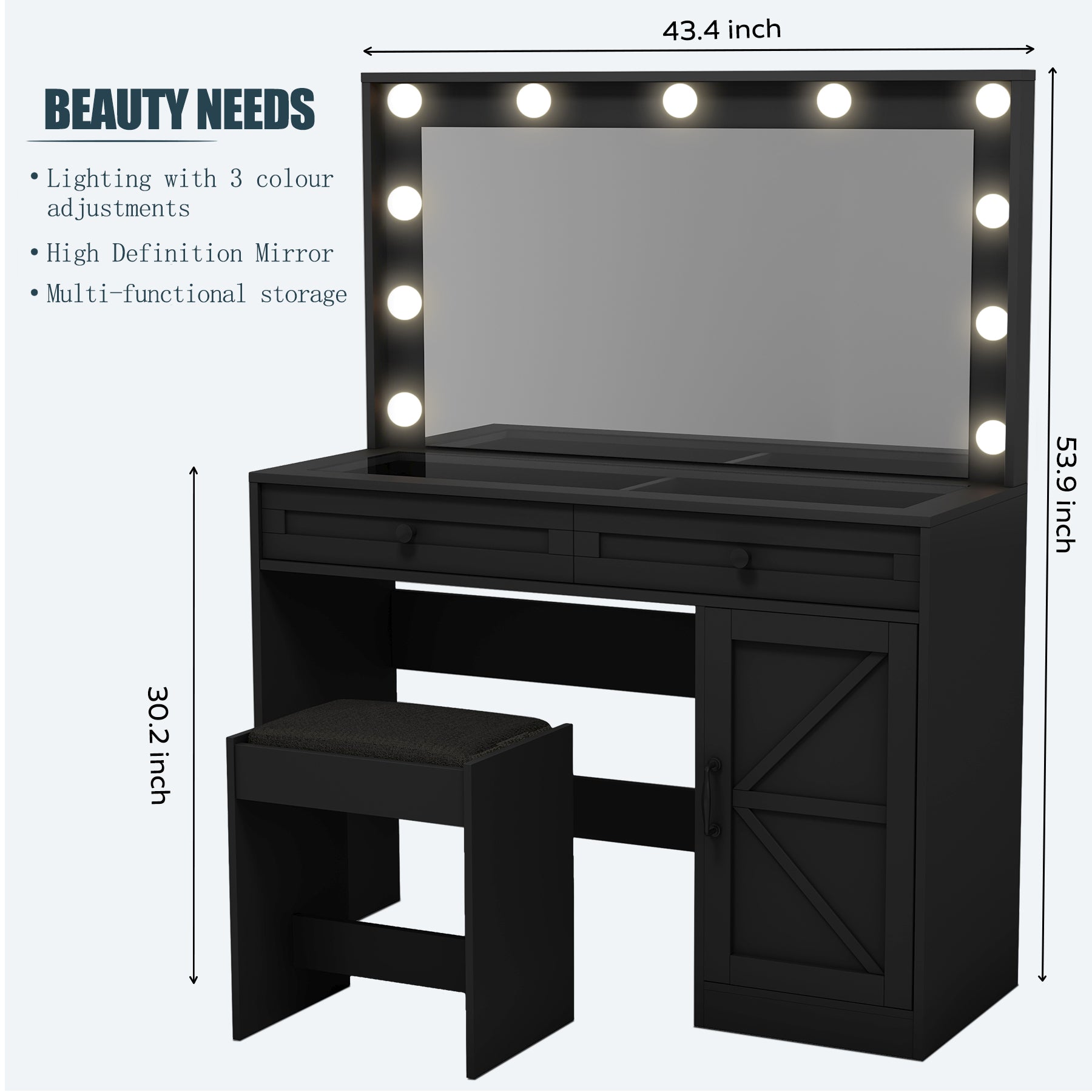 43.4"Makeup Vanity Table