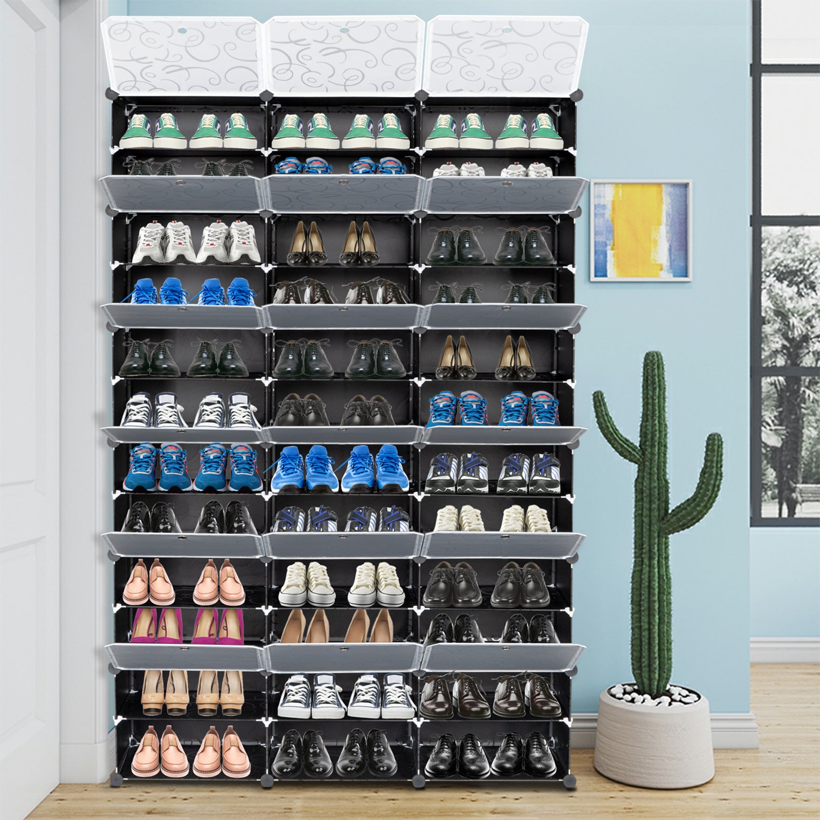 12-Tier Portable 72 Pair Portable Shoe Rack Organizer