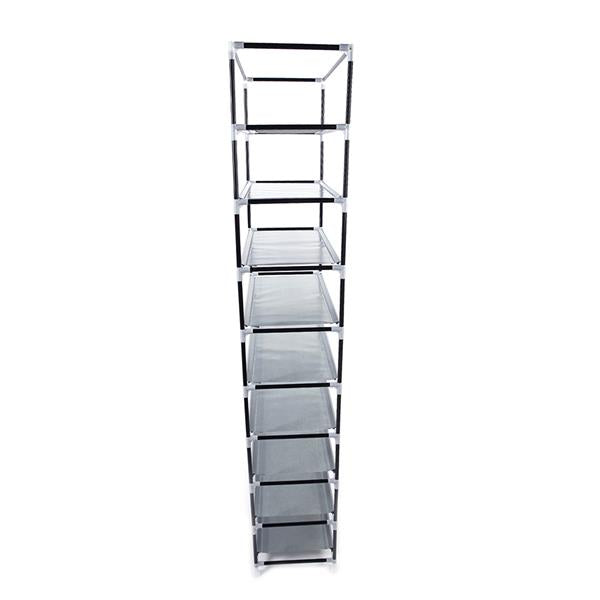 9-Tier Gray Non-Woven Fabric Space-Saving Shoe Rack
