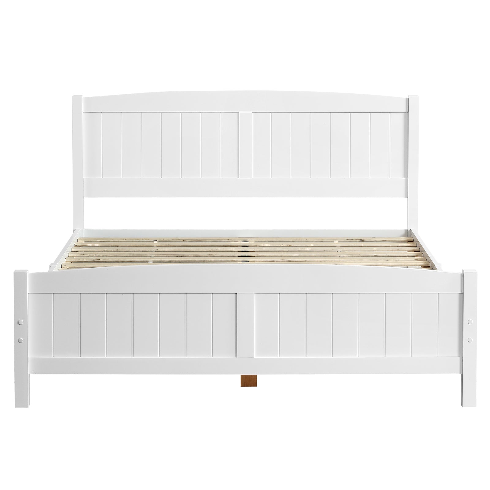 White Queen Pine Curved Headboard Cubby Bed 