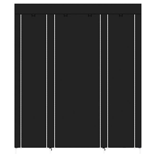 69" Portable Clothes Black Wardrobe