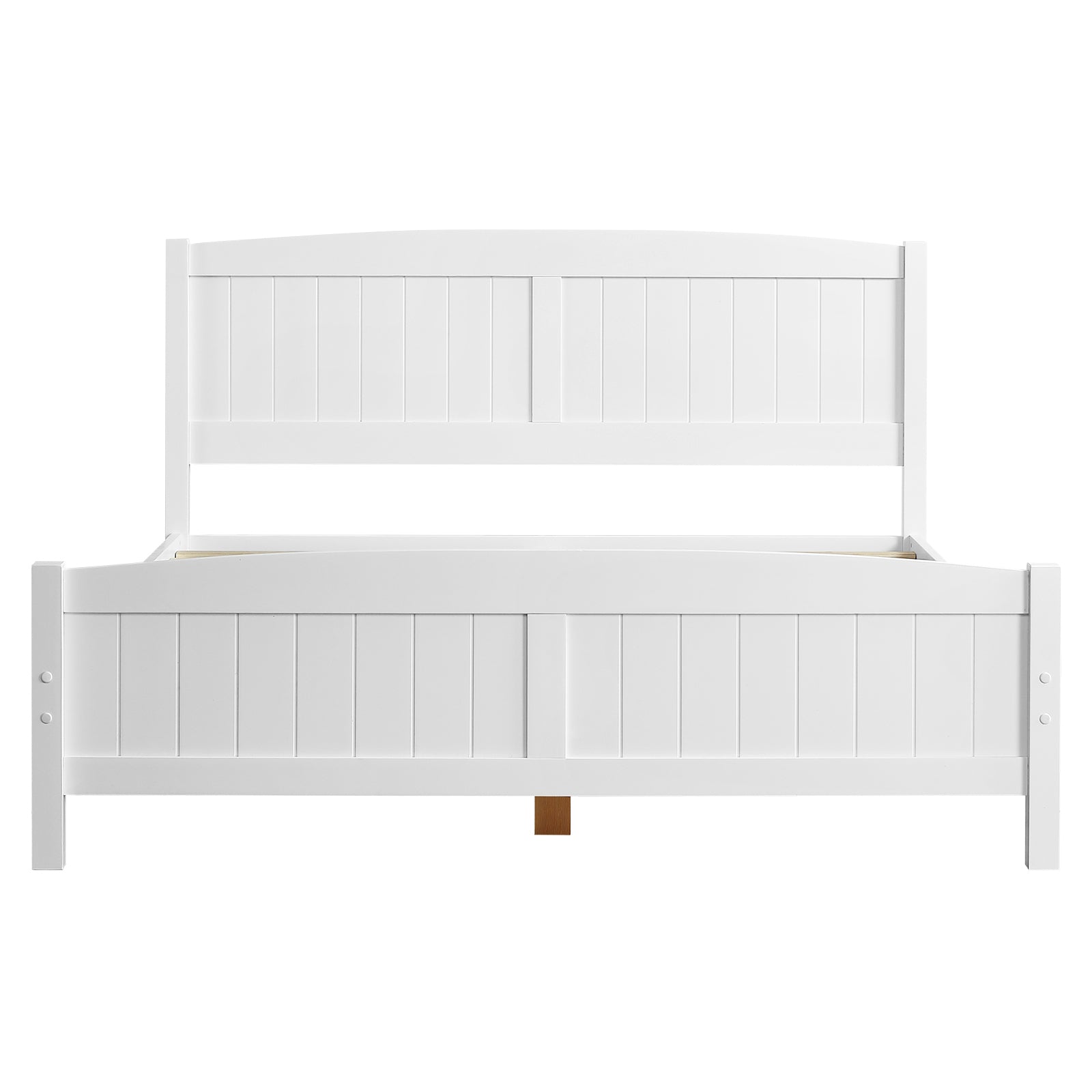 White Queen Pine Curved Headboard Cubby Bed 