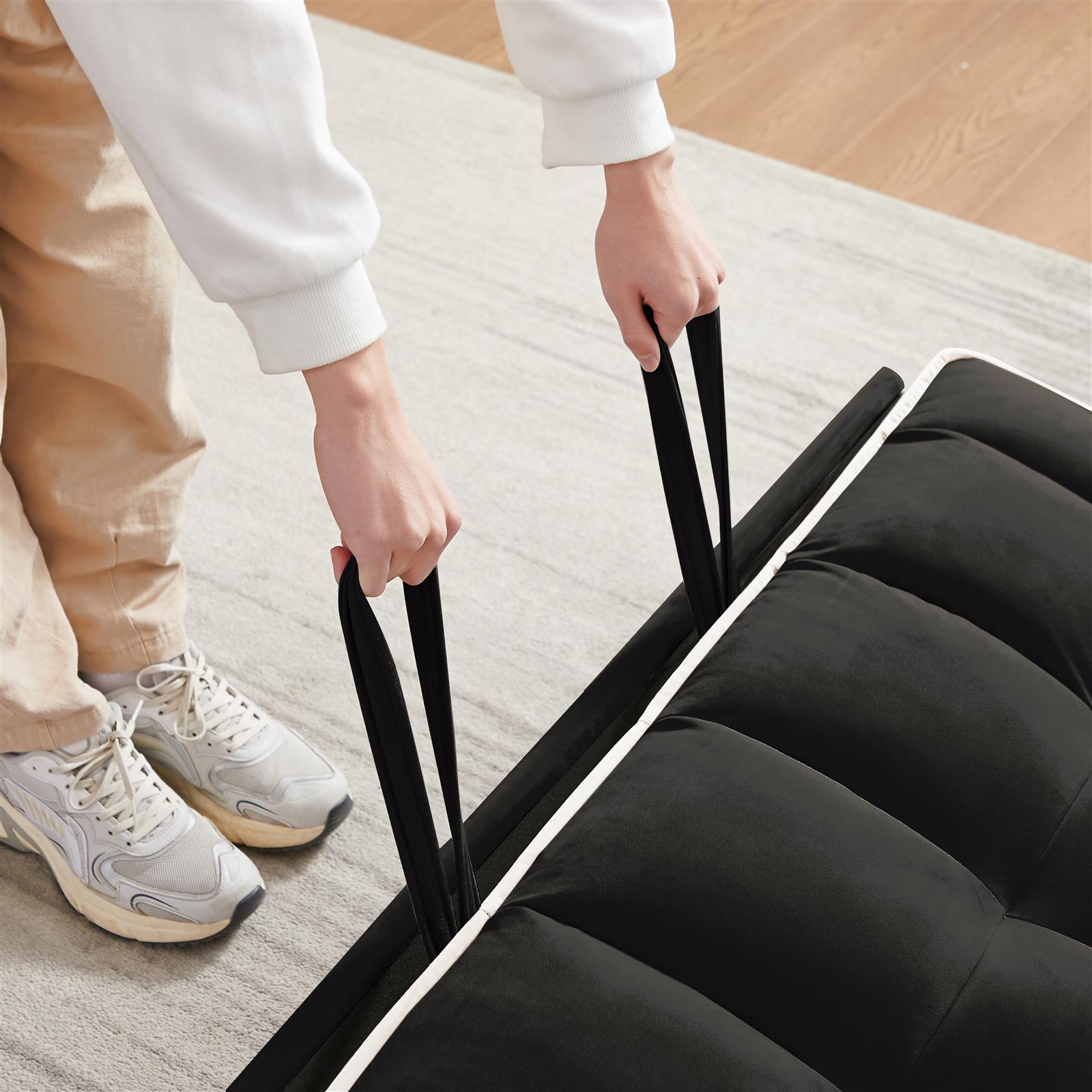 Foldable Velvet Sofa Beds with USB